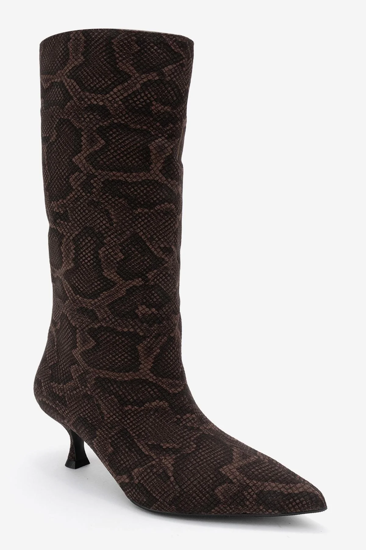 Crow - Brown Patterned Pointed Toe Ankle Boot (Women) - Image 3