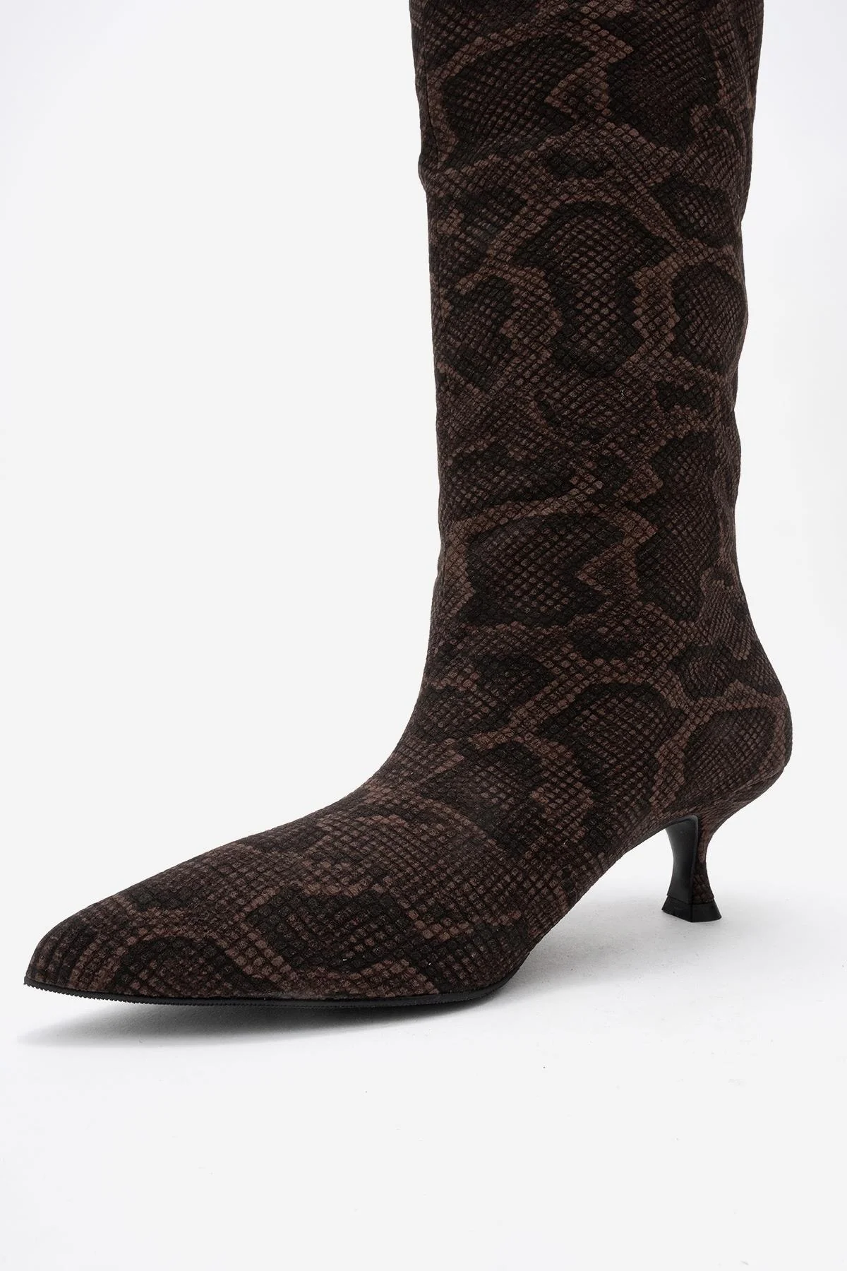 Crow - Brown Patterned Pointed Toe Ankle Boot (Women) - Image 4