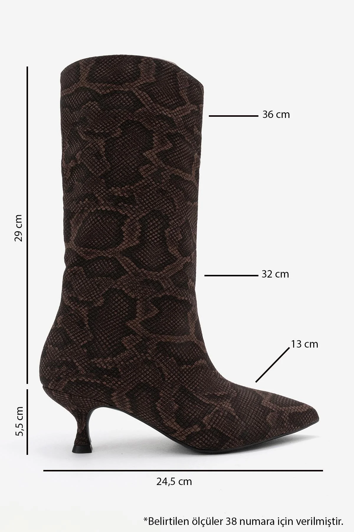 Crow - Brown Patterned Pointed Toe Ankle Boot (Women) - Image 6