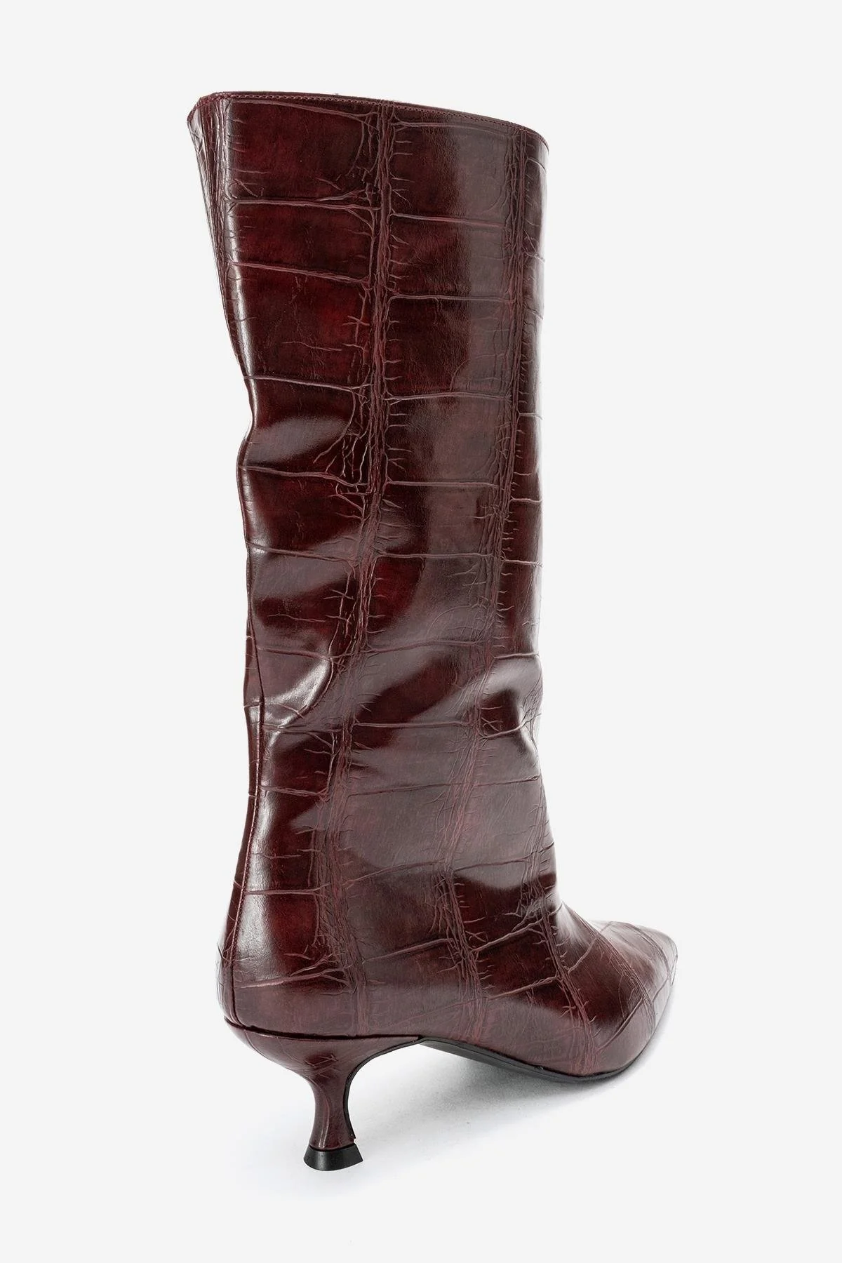 Crow - Burgundy Printed Pointed Toe Heeled Ankle Boot (Women) - Image 4