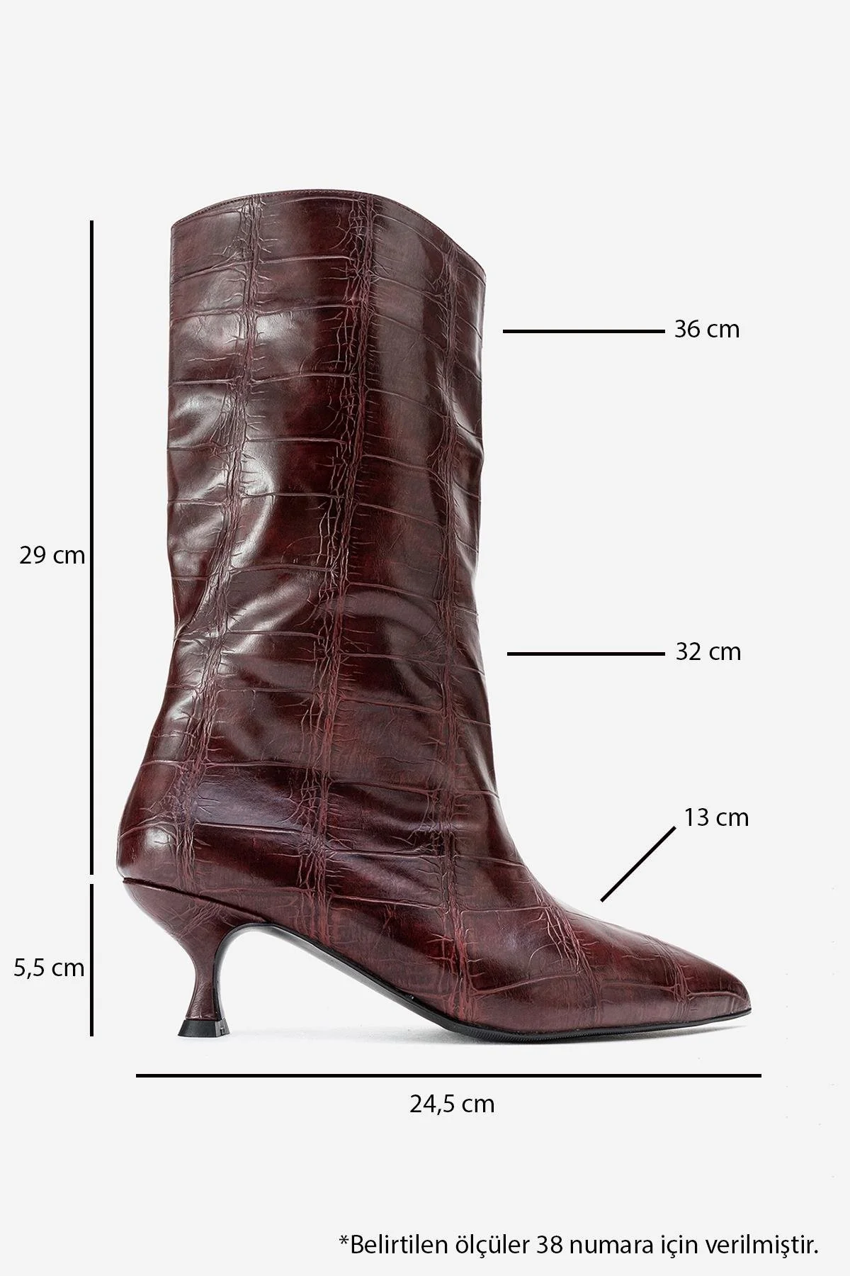 Crow - Burgundy Printed Pointed Toe Heeled Ankle Boot (Women) - Image 5