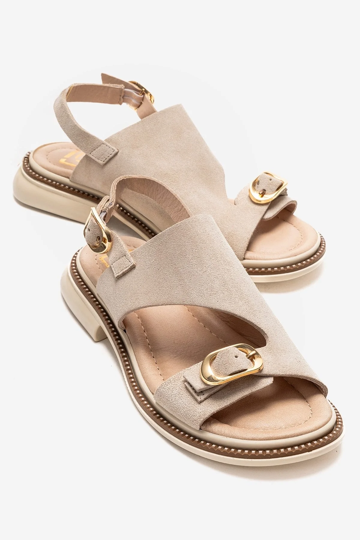 CRUEL - Beige Genuine Suede Leather Sandal (Women)