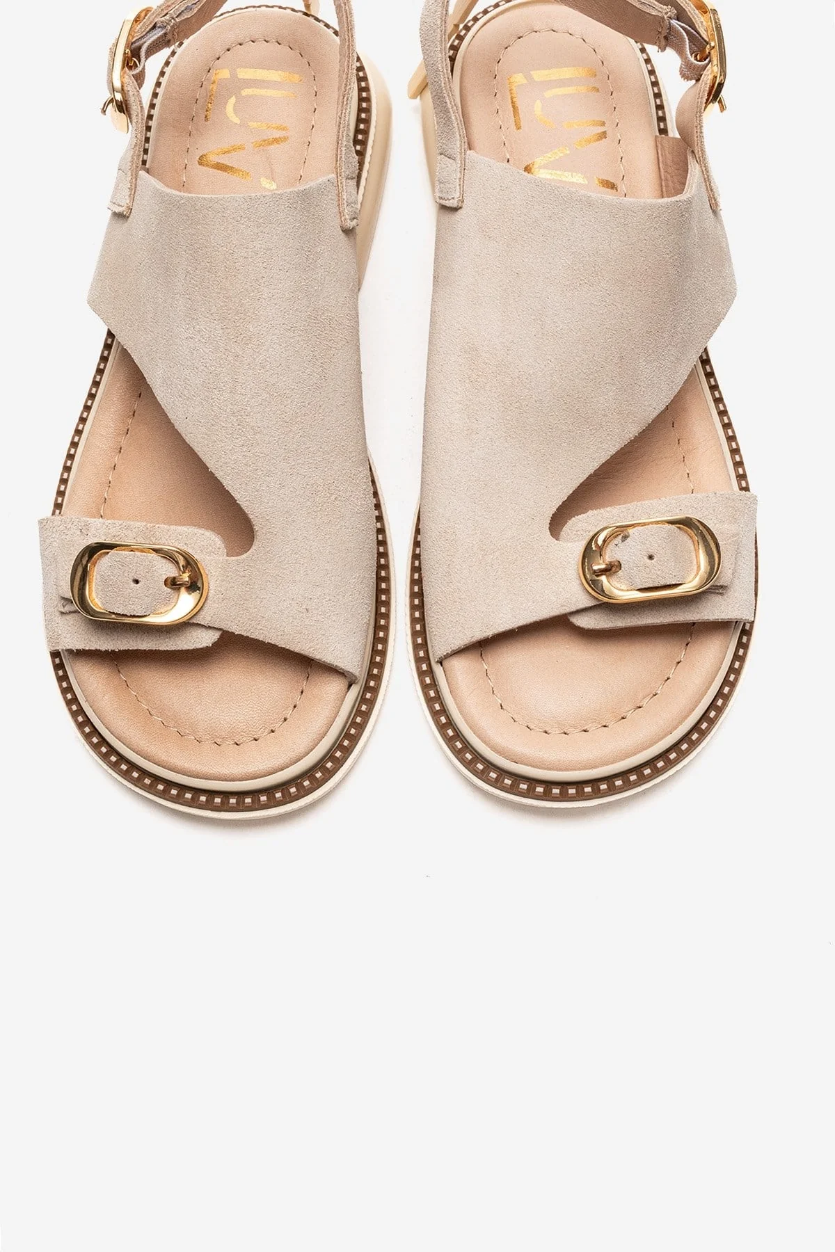 CRUEL - Beige Genuine Suede Leather Sandal (Women) - Image 2