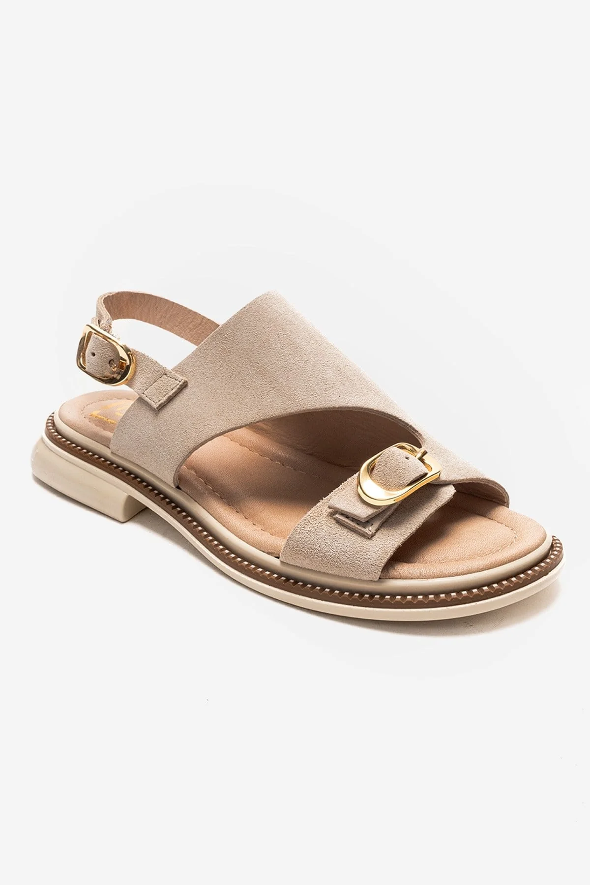 CRUEL - Beige Genuine Suede Leather Sandal (Women) - Image 3