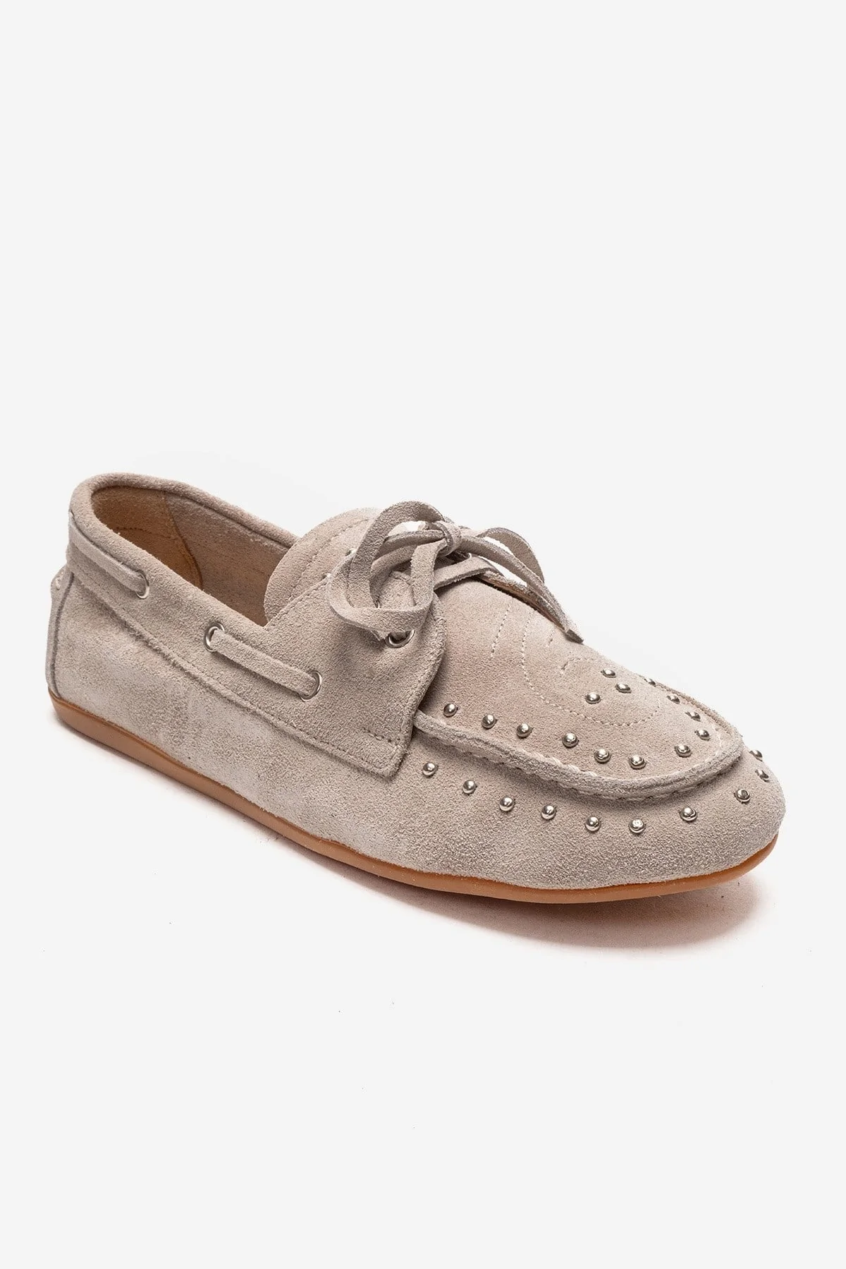 CUESTA - Beige Genuine Suede Leather Loafer (Women) - Image 3