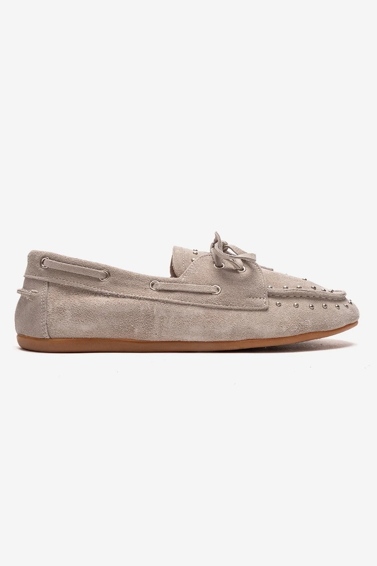 CUESTA - Beige Genuine Suede Leather Loafer (Women) - Image 4