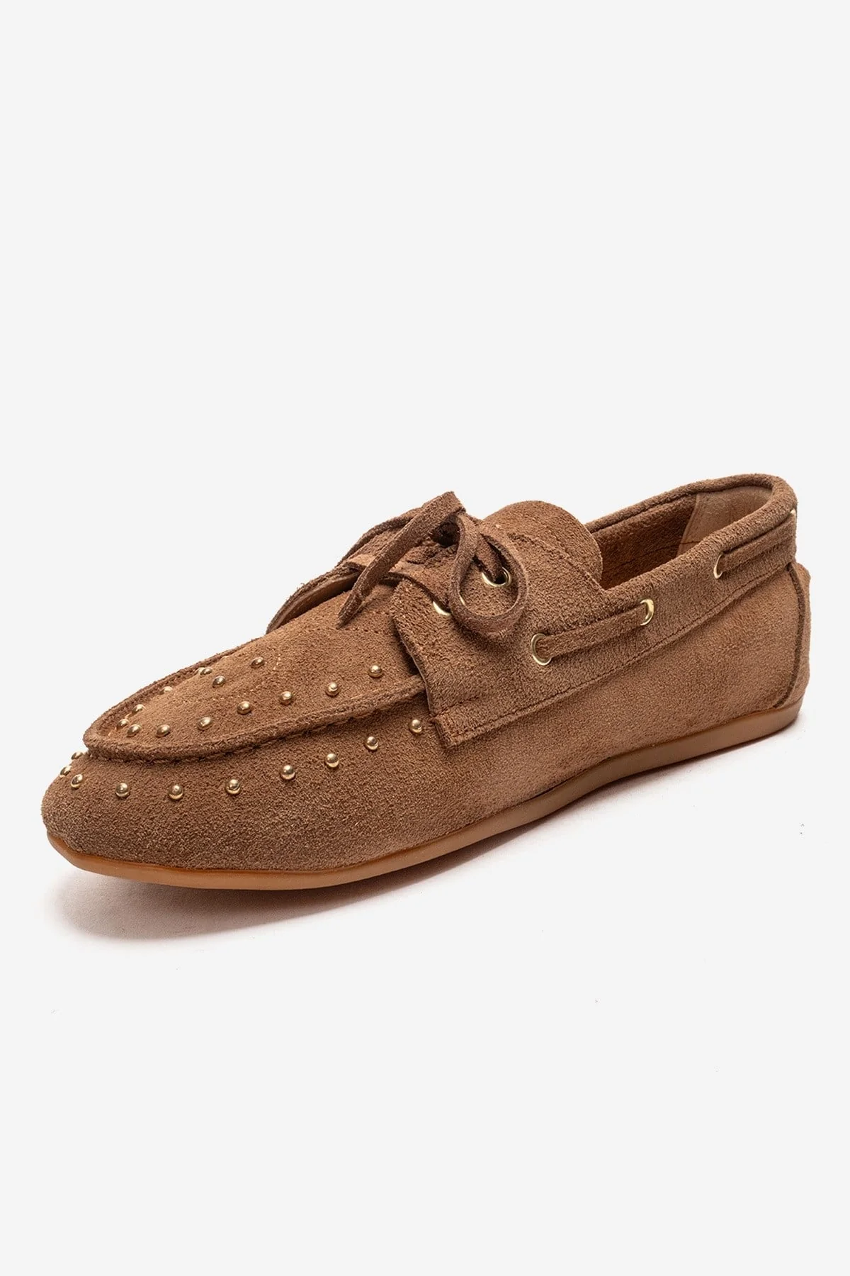 CUESTA - Taupe Genuine Leather Loafer Shoe (Women) - Image 6