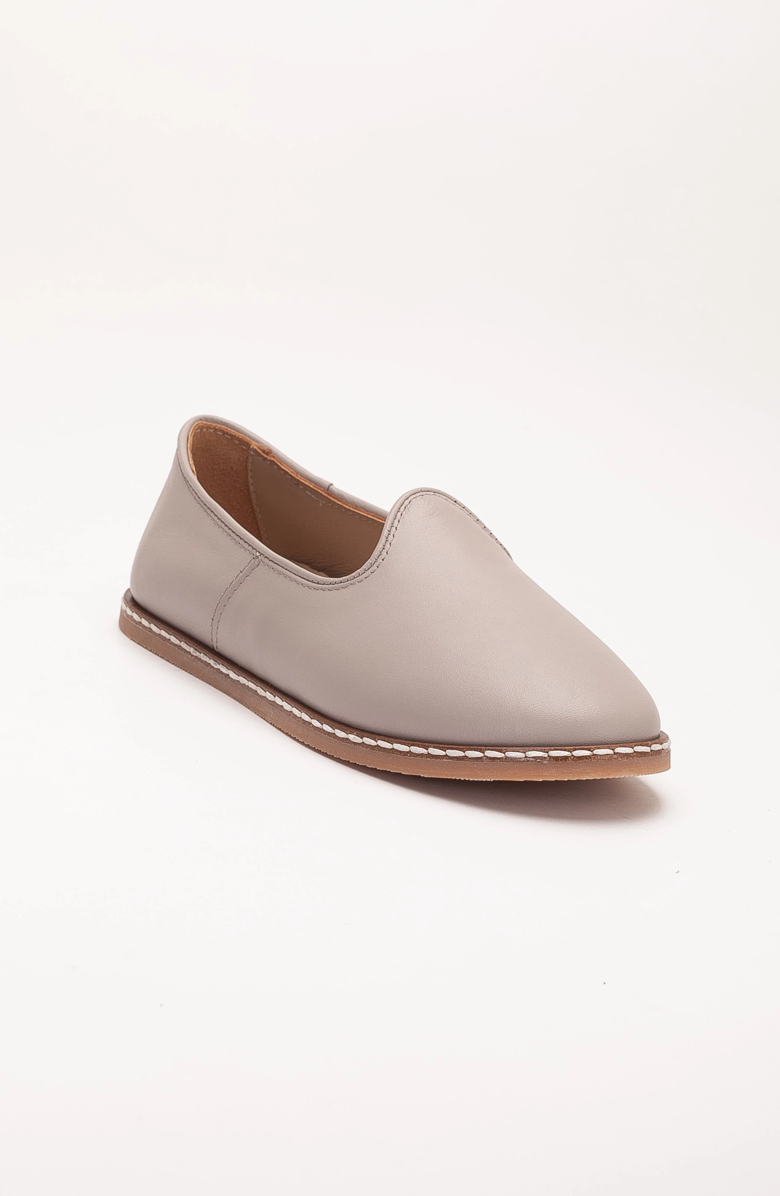 Dalya - Dark Beige Leather Slip On (Women) - Image 2