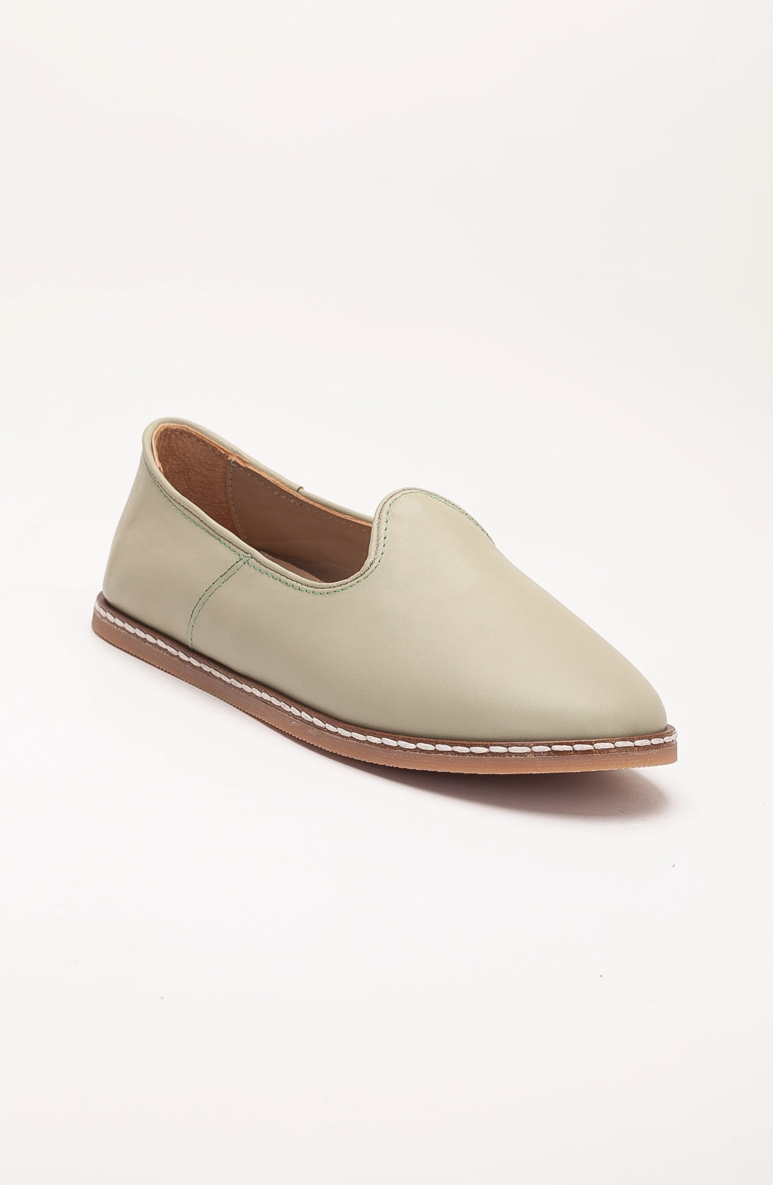 Dalya - Sage Green Leather Slip On (Women) - Image 2