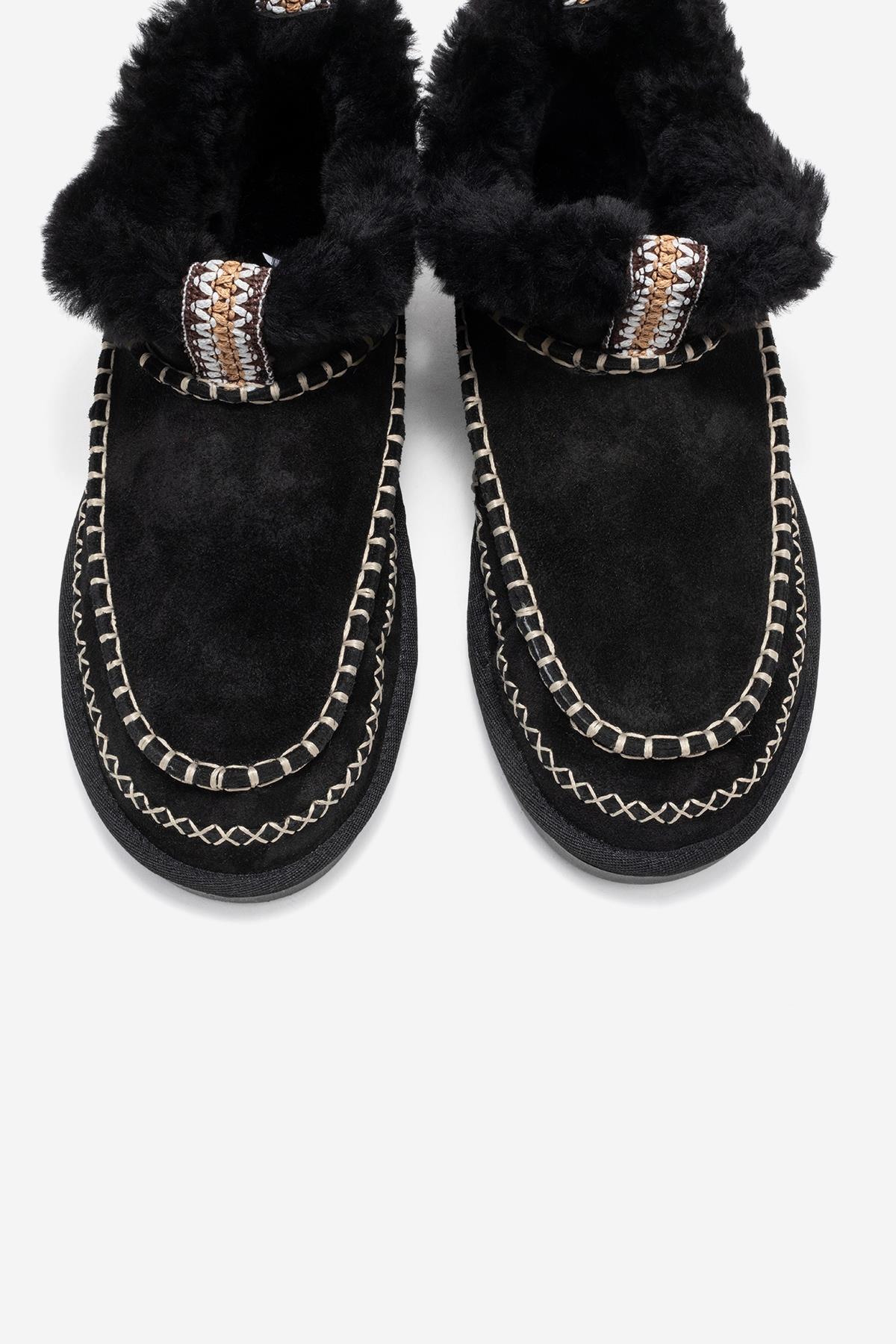 Darel - Black Suede Genuine Leather Ankle Boot (Women) - Image 2