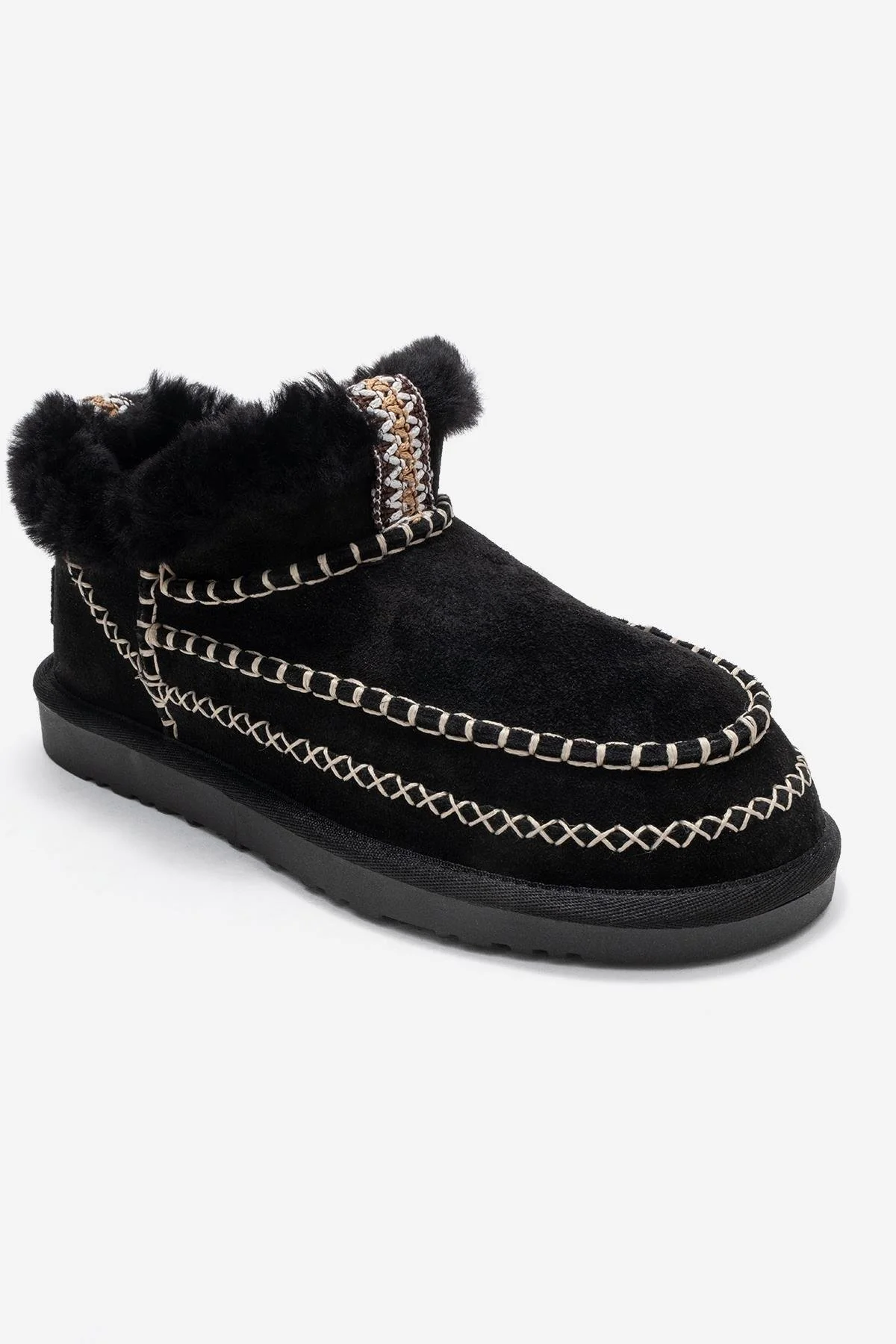 Darel - Black Suede Genuine Leather Ankle Boot (Women) - Image 3