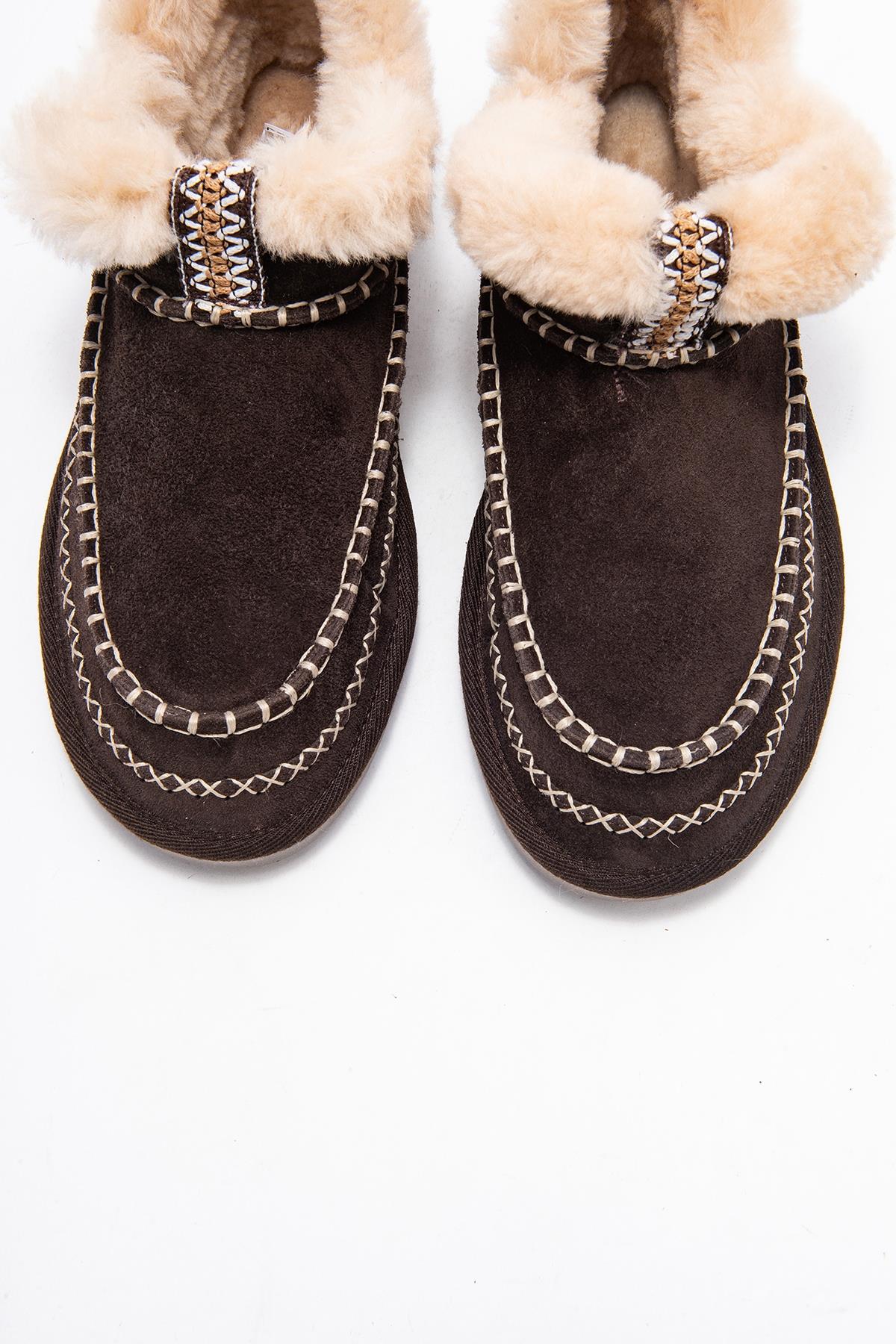 Darel - Brown Suede Genuine Leather Short Boot (Women) - Image 2
