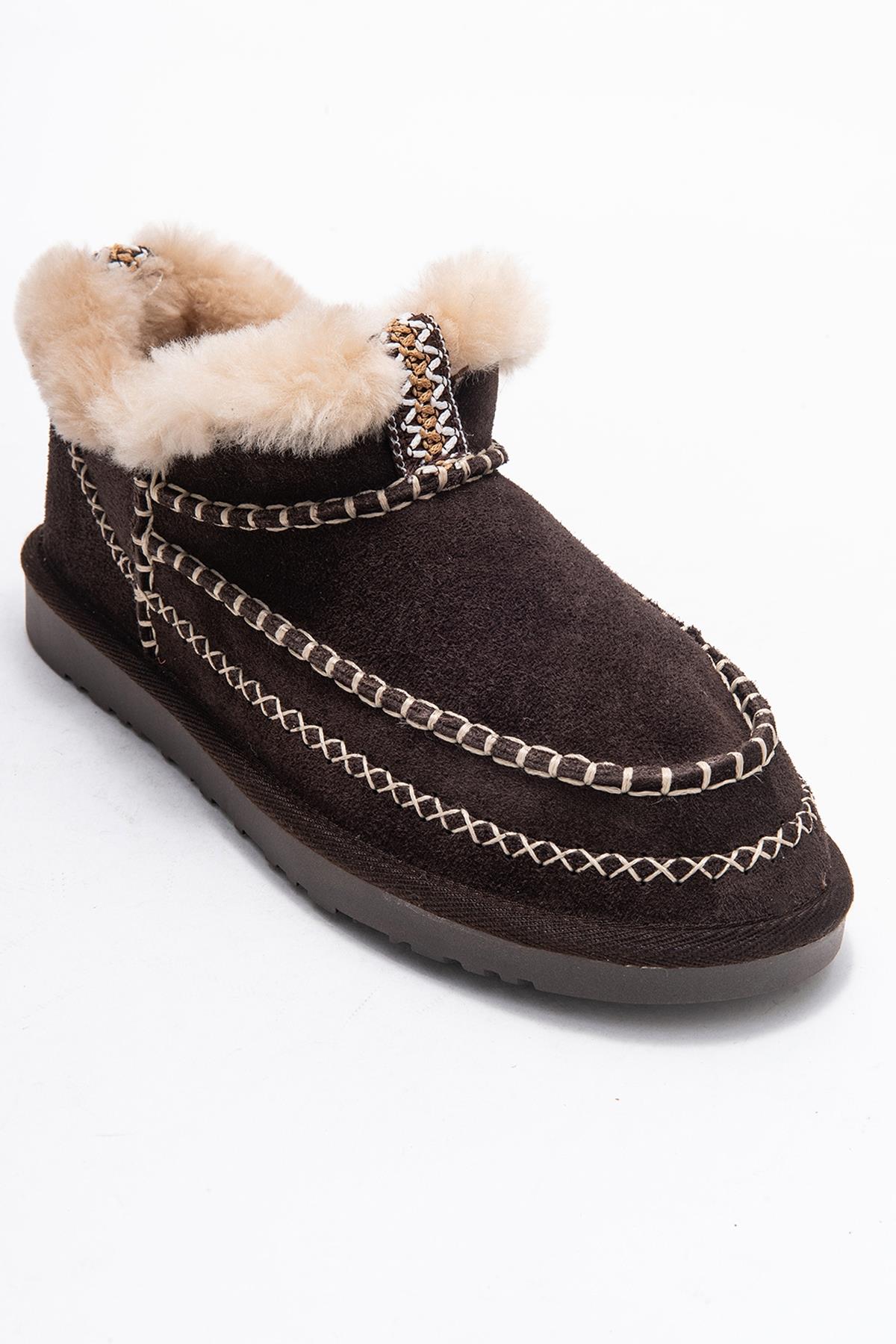 Darel - Brown Suede Genuine Leather Short Boot (Women) - Image 3