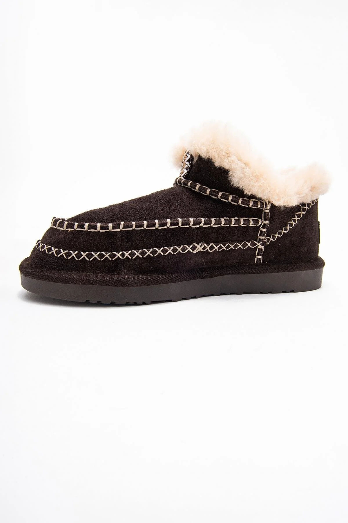 Darel - Brown Suede Genuine Leather Short Boot (Women) - Image 4