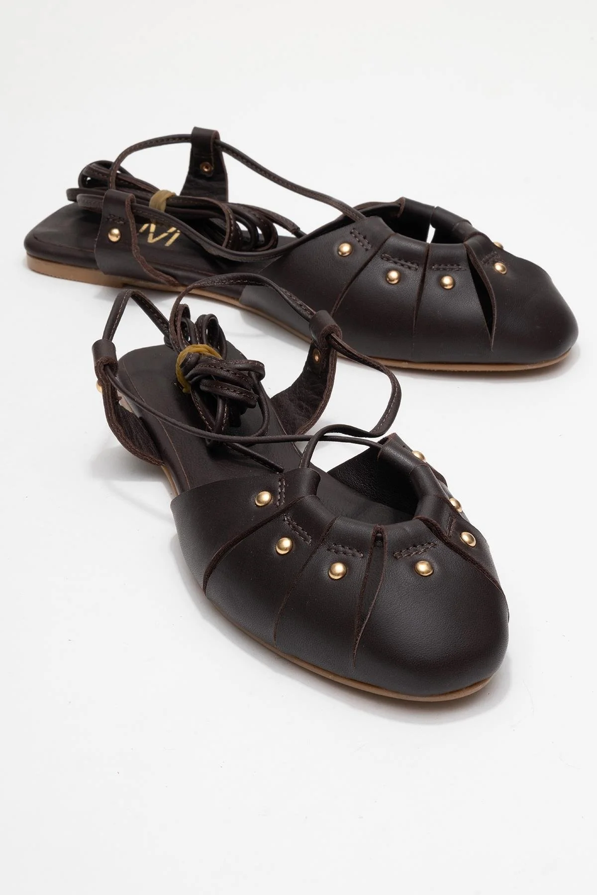 Daria - Brown Genuine Leather Ankle Lace-Up Sandal (Women)