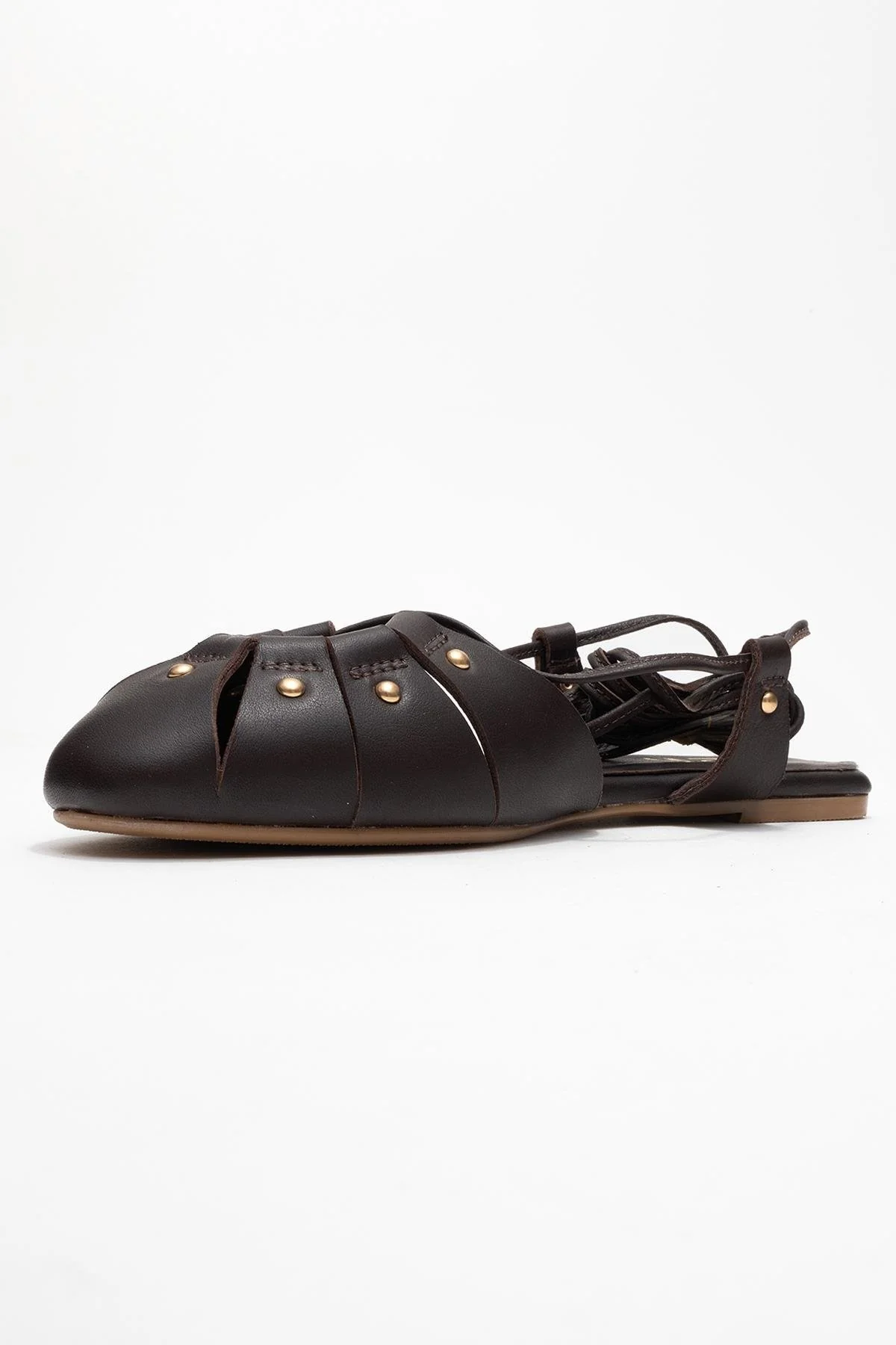 Daria - Brown Genuine Leather Ankle Lace-Up Sandal (Women) - Image 4