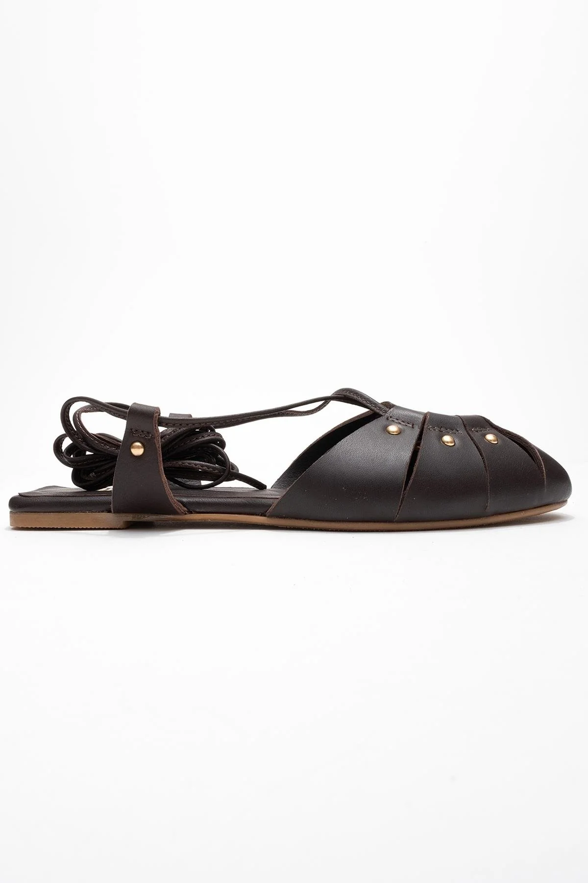 Daria - Brown Genuine Leather Ankle Lace-Up Sandal (Women) - Image 6