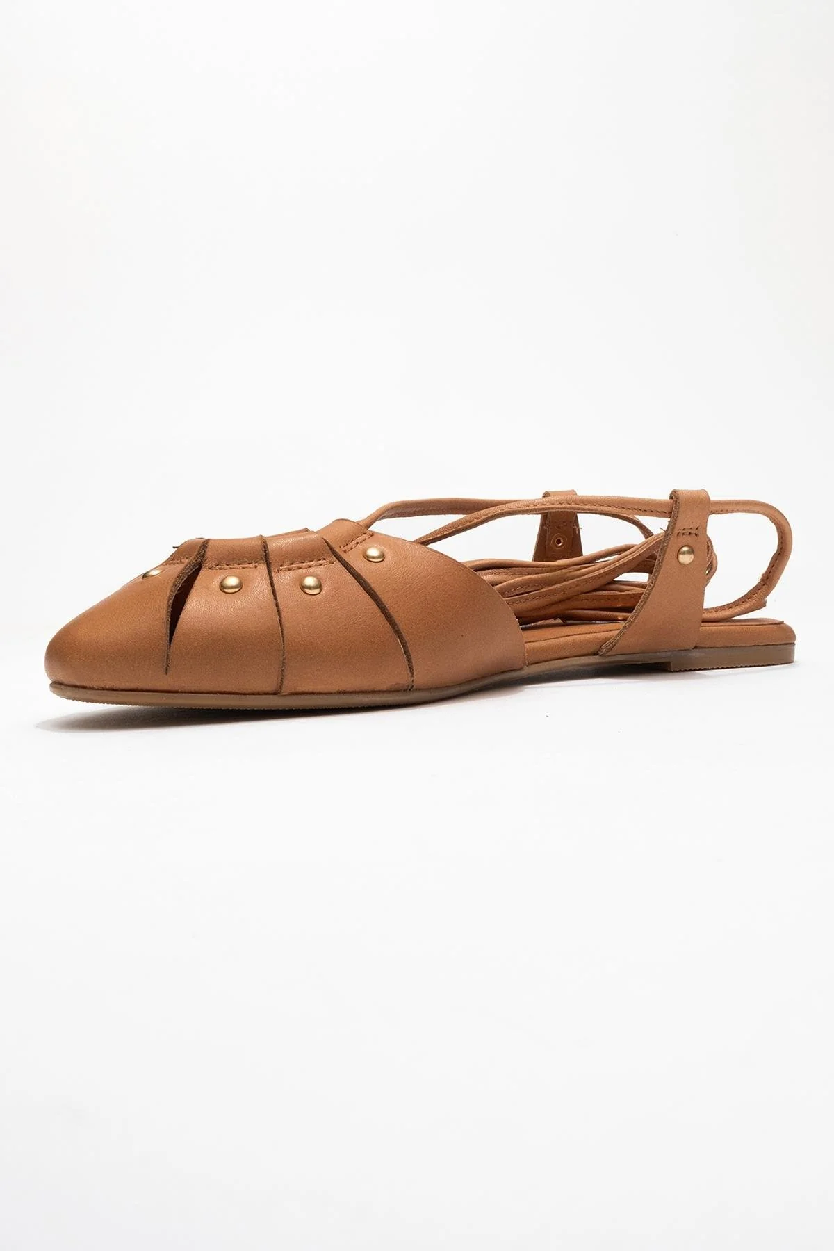 Daria - Cognac Genuine Leather Ankle Lace-Up Sandal (Women) - Image 4
