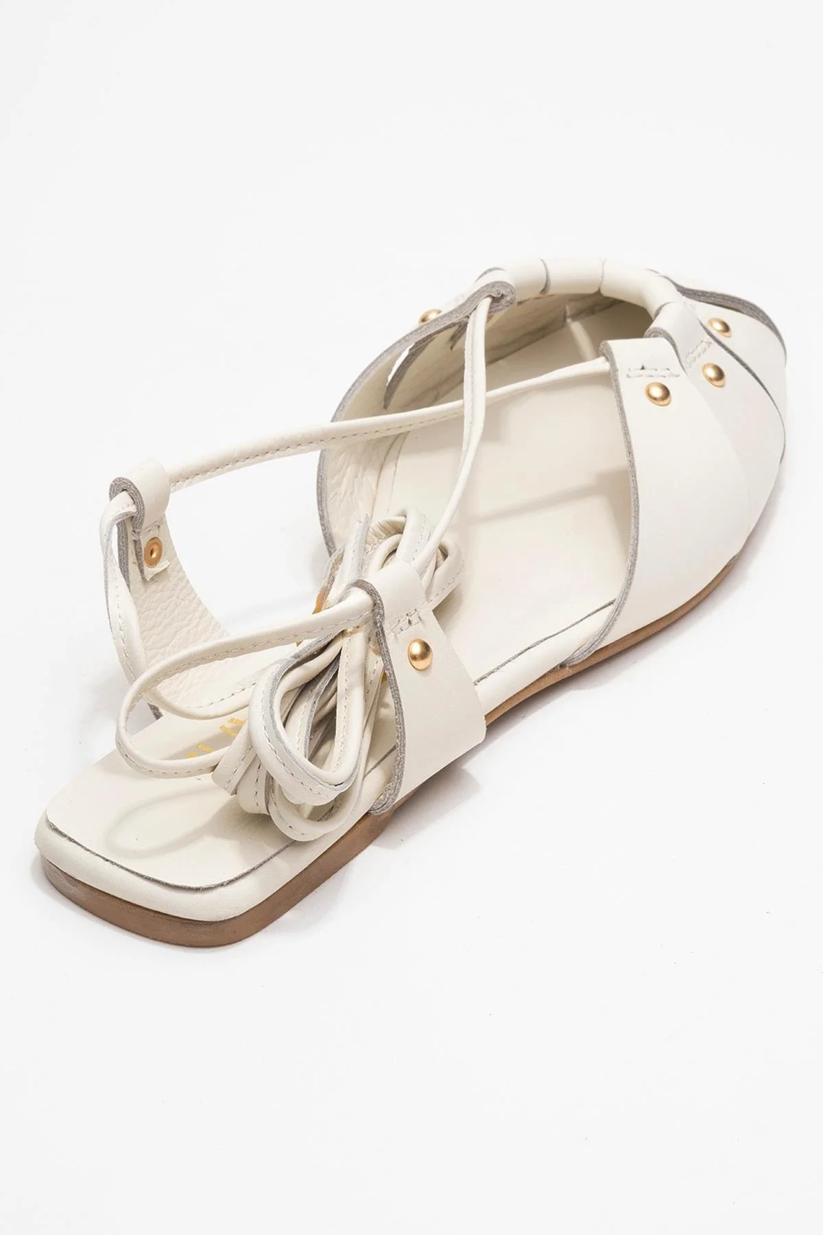Daria - Off-White Genuine Leather Ankle Lace-Up Sandal (Women) - Image 5
