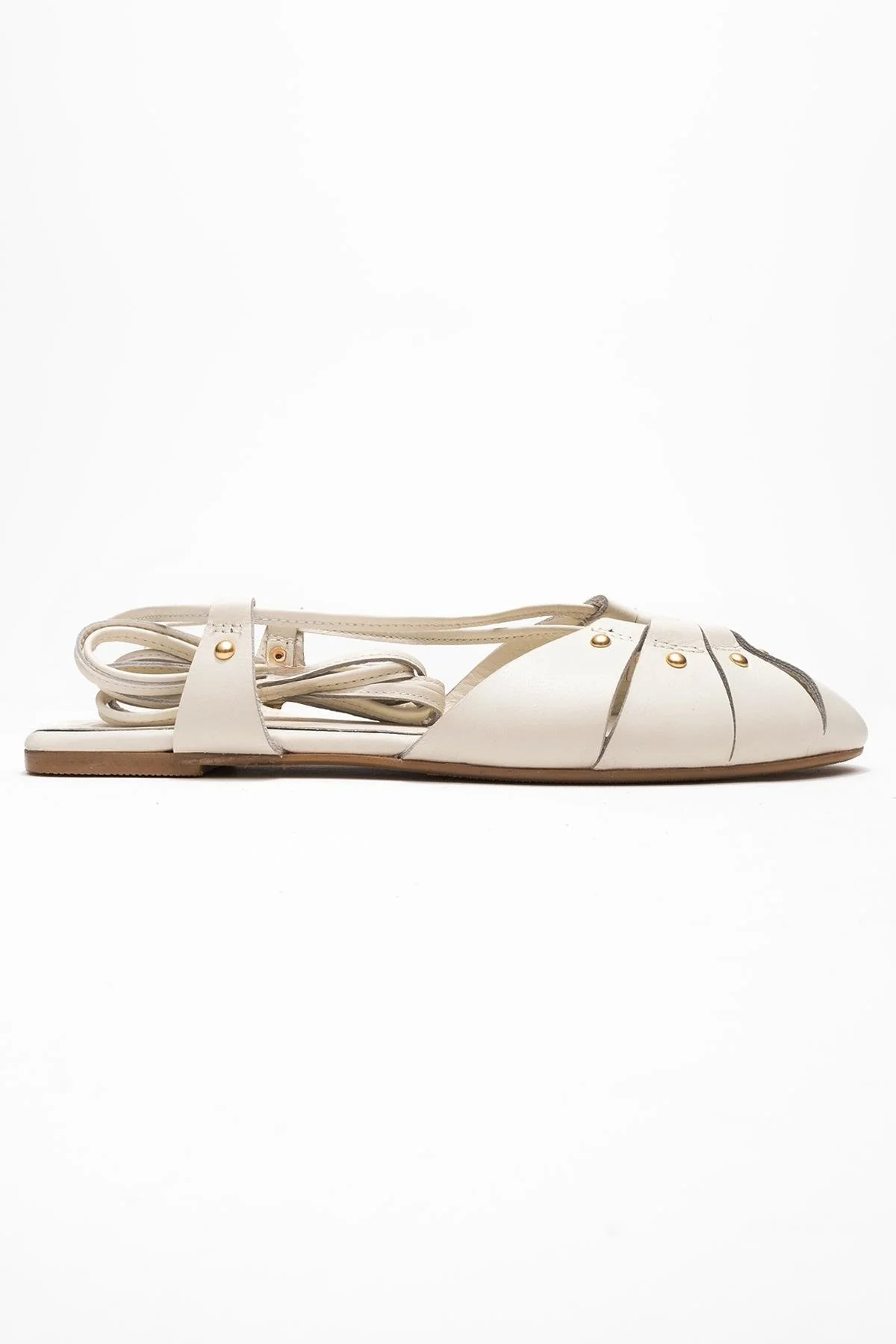 Daria - Off-White Genuine Leather Ankle Lace-Up Sandal (Women) - Image 6