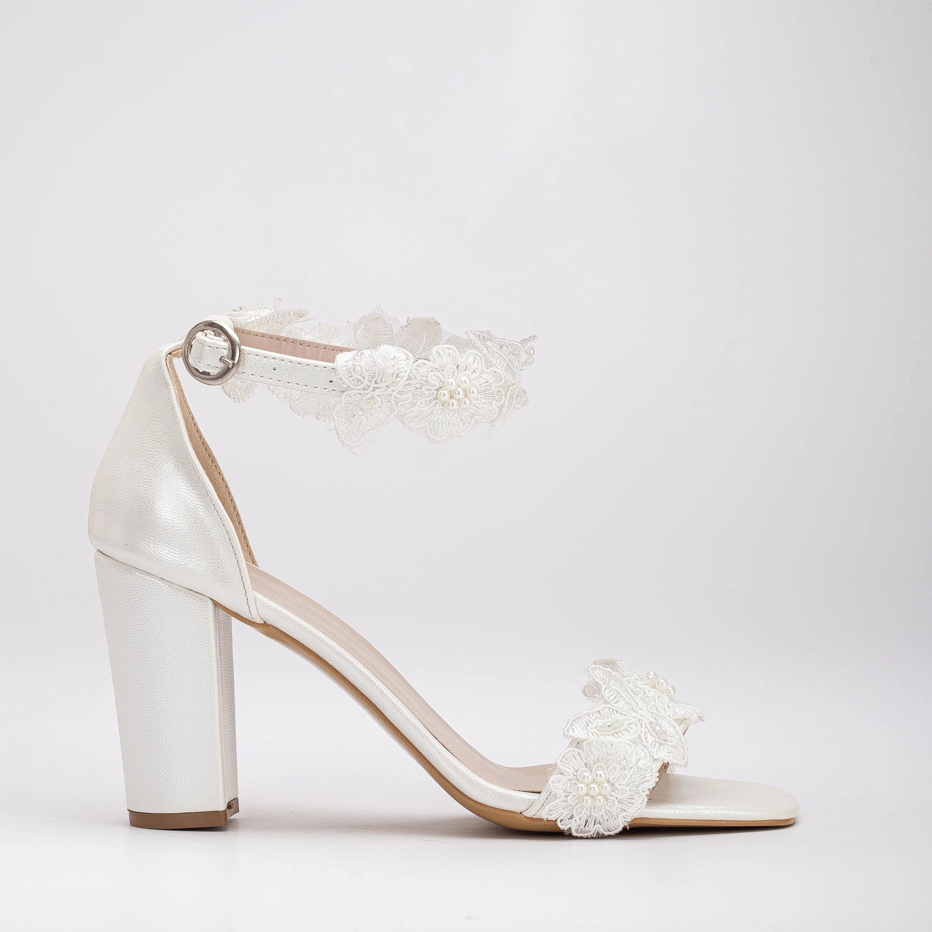 Dede - Ivory Lace Bridal Heels