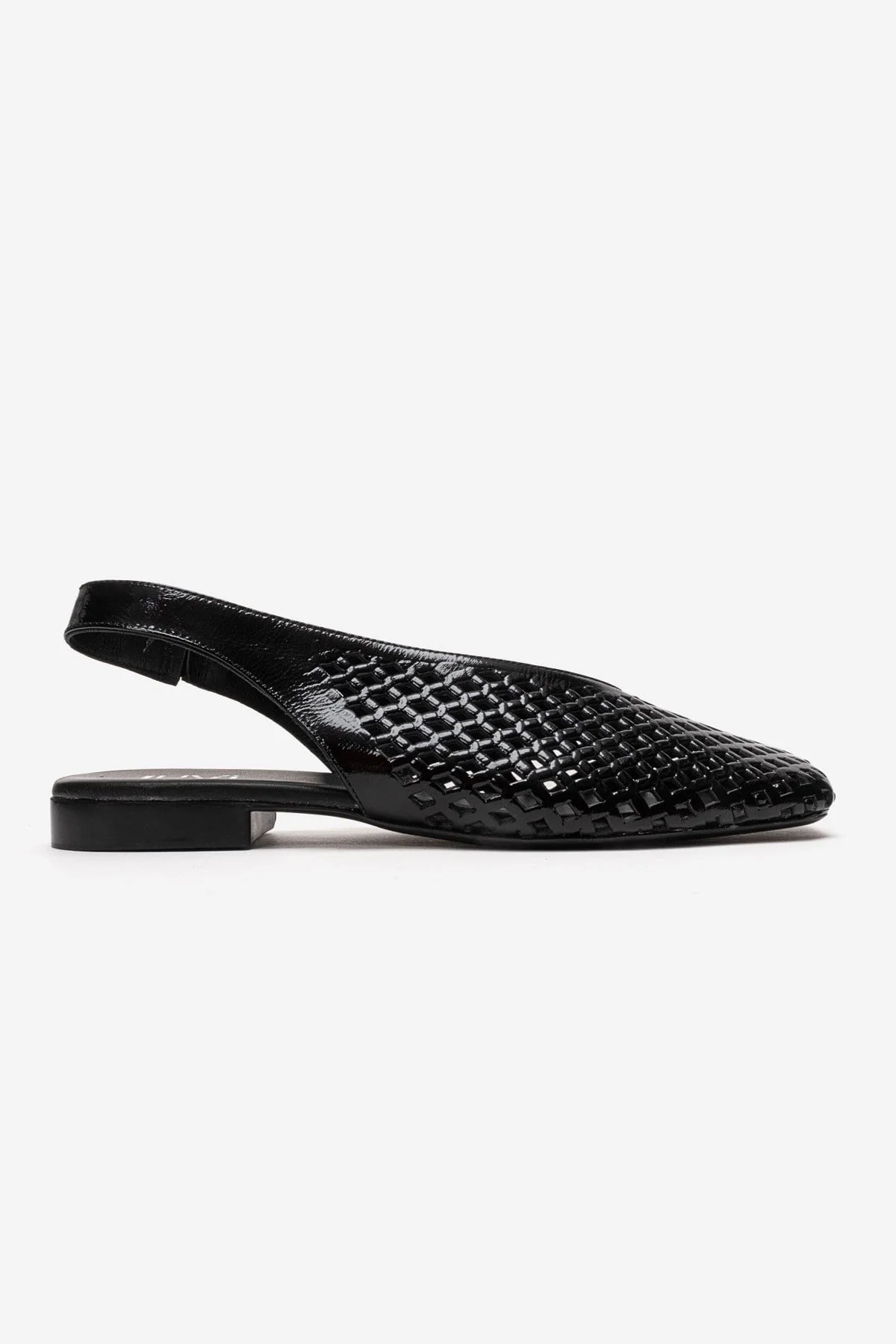 DELIZIA - Black Genuine Leather Closed Front Laser-Cut Sandal (Women) - Image 4