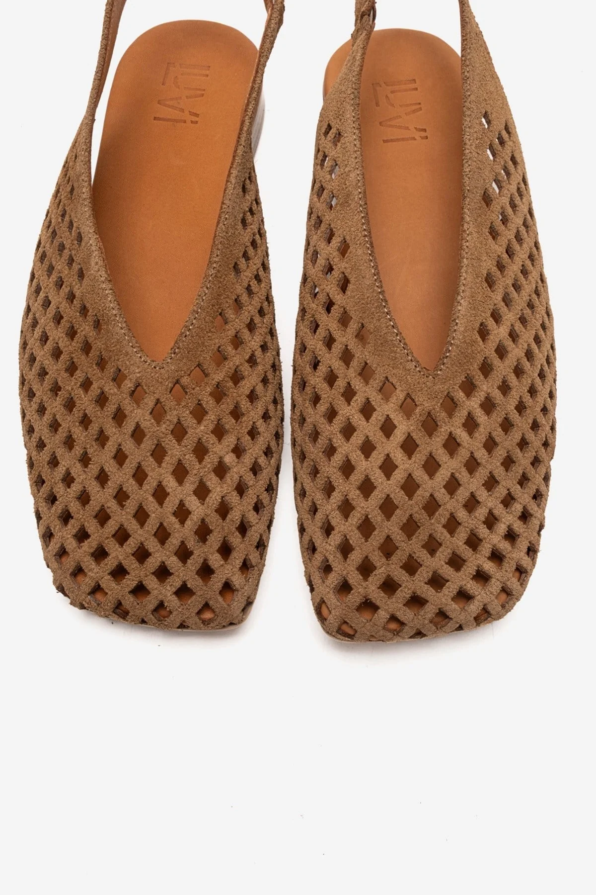 DELIZIA - Camel Genuine Leather Closed-Toe Sandal (Women) - Image 2