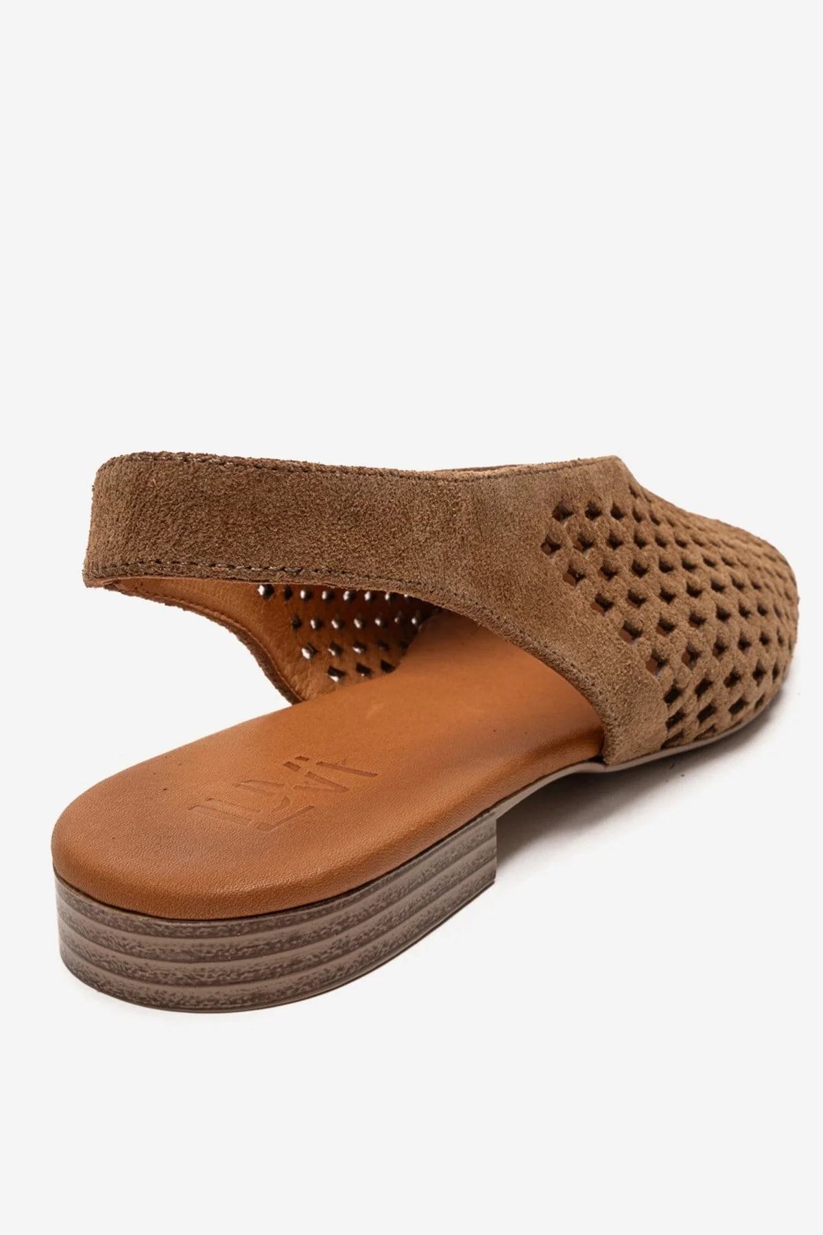 DELIZIA - Camel Genuine Leather Closed-Toe Sandal (Women) - Image 5