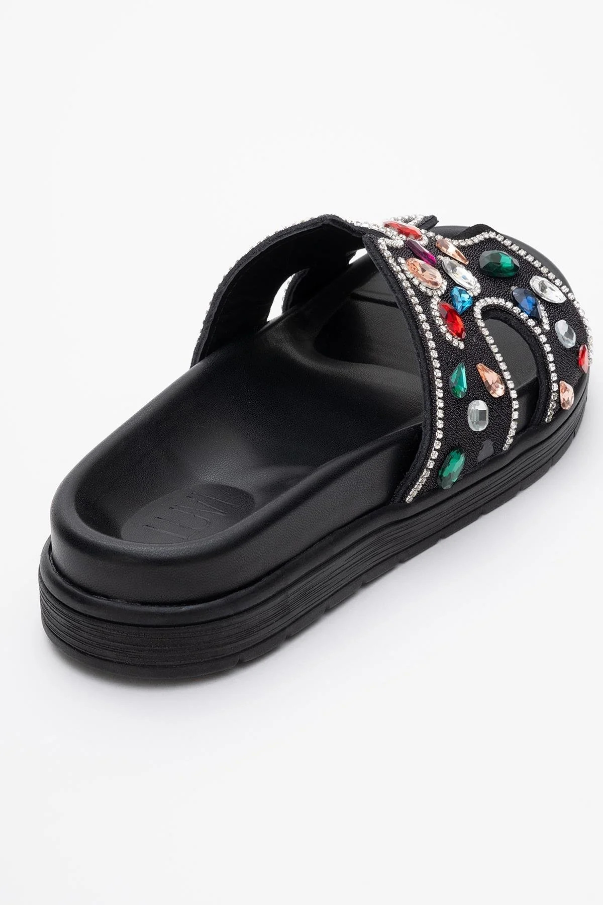 Denilla - Black Leather Embellished Slide Sandal (Women) - Image 5