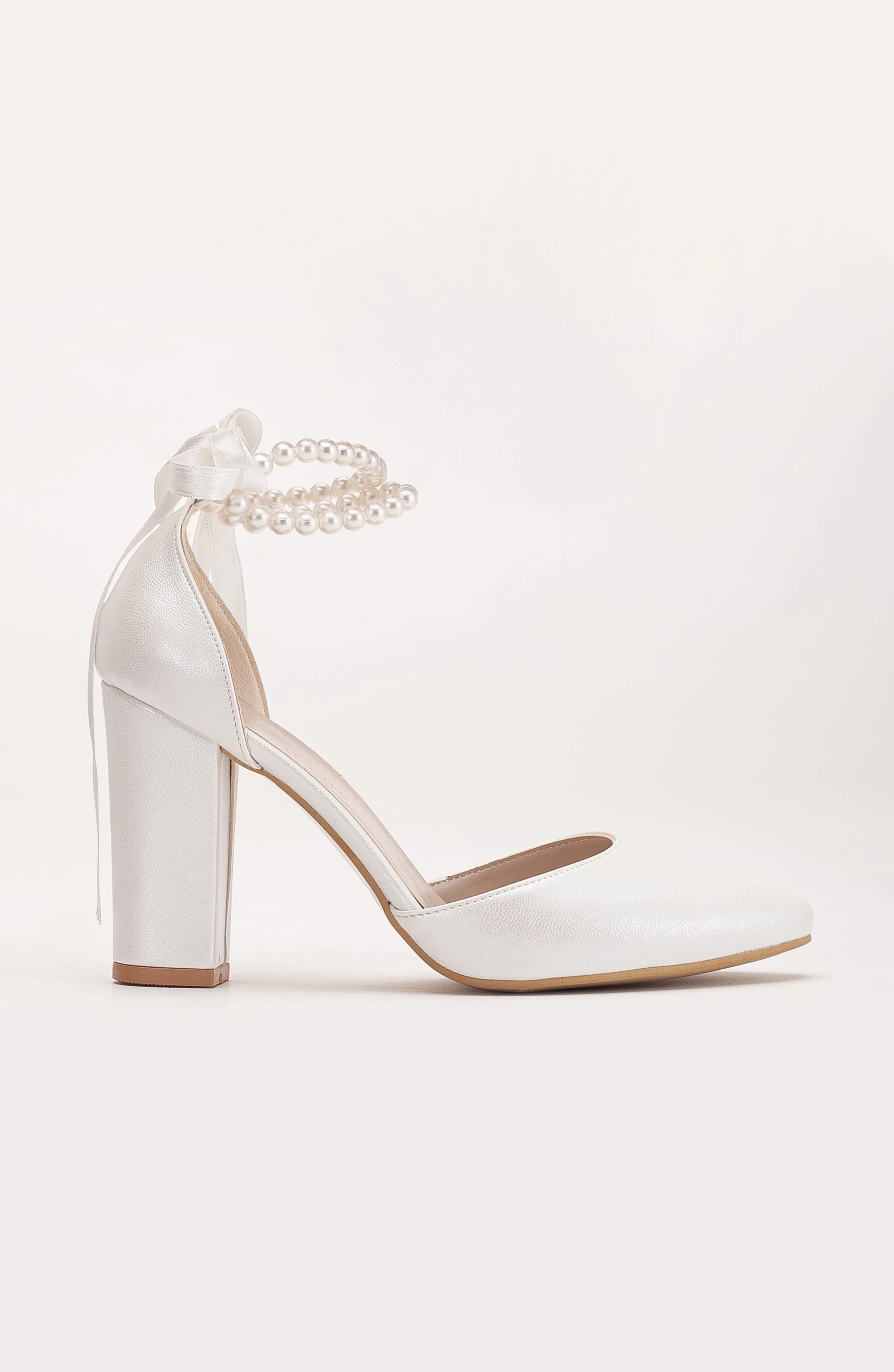 Denise - Ivory Wedding Heels with Pearls - Image 2