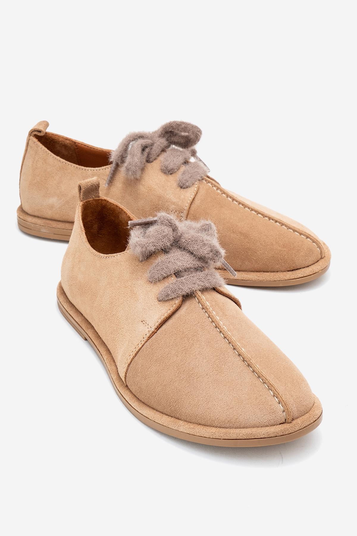 Denora - Beige Genuine Leather Casual Shoe (Women)