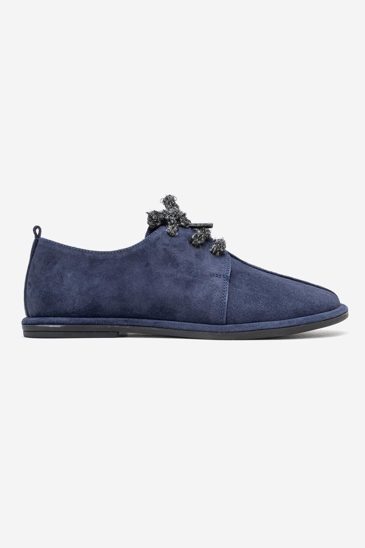 Denora - Navy Genuine Leather Casual Shoe (Women) - Image 6
