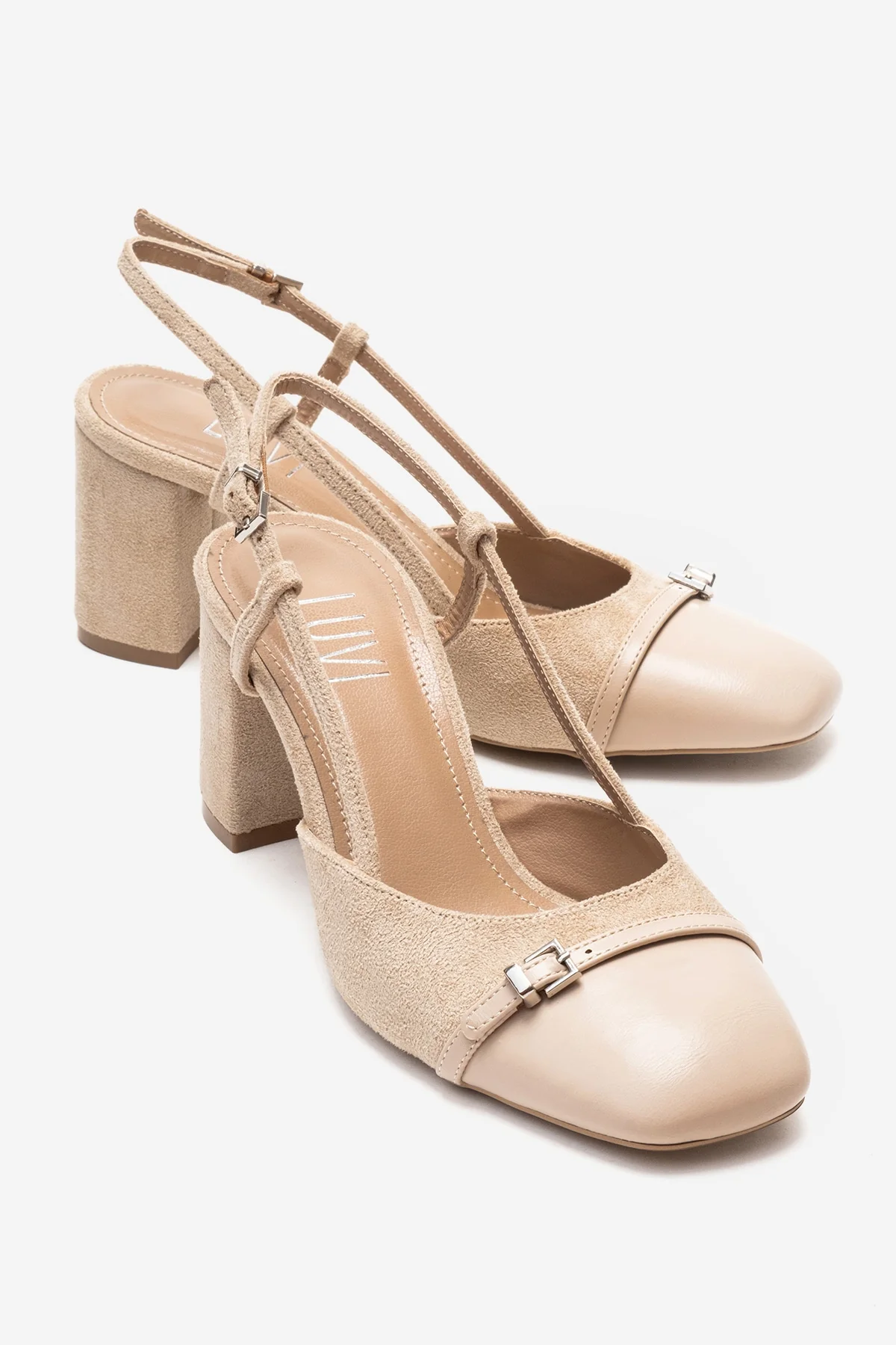 DESIA - Beige Block Heel Shoe (Women)