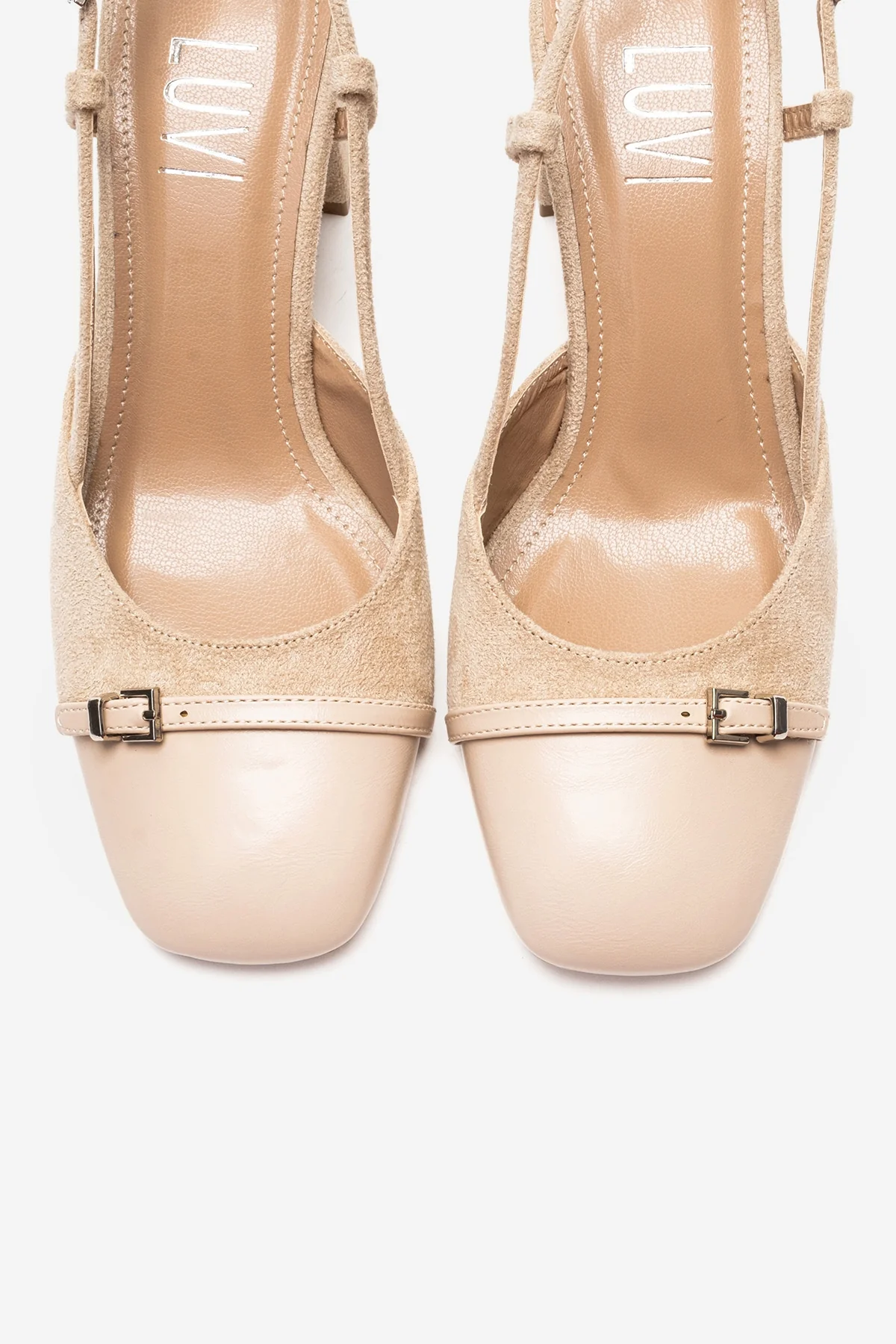 DESIA - Beige Block Heel Shoe (Women) - Image 2