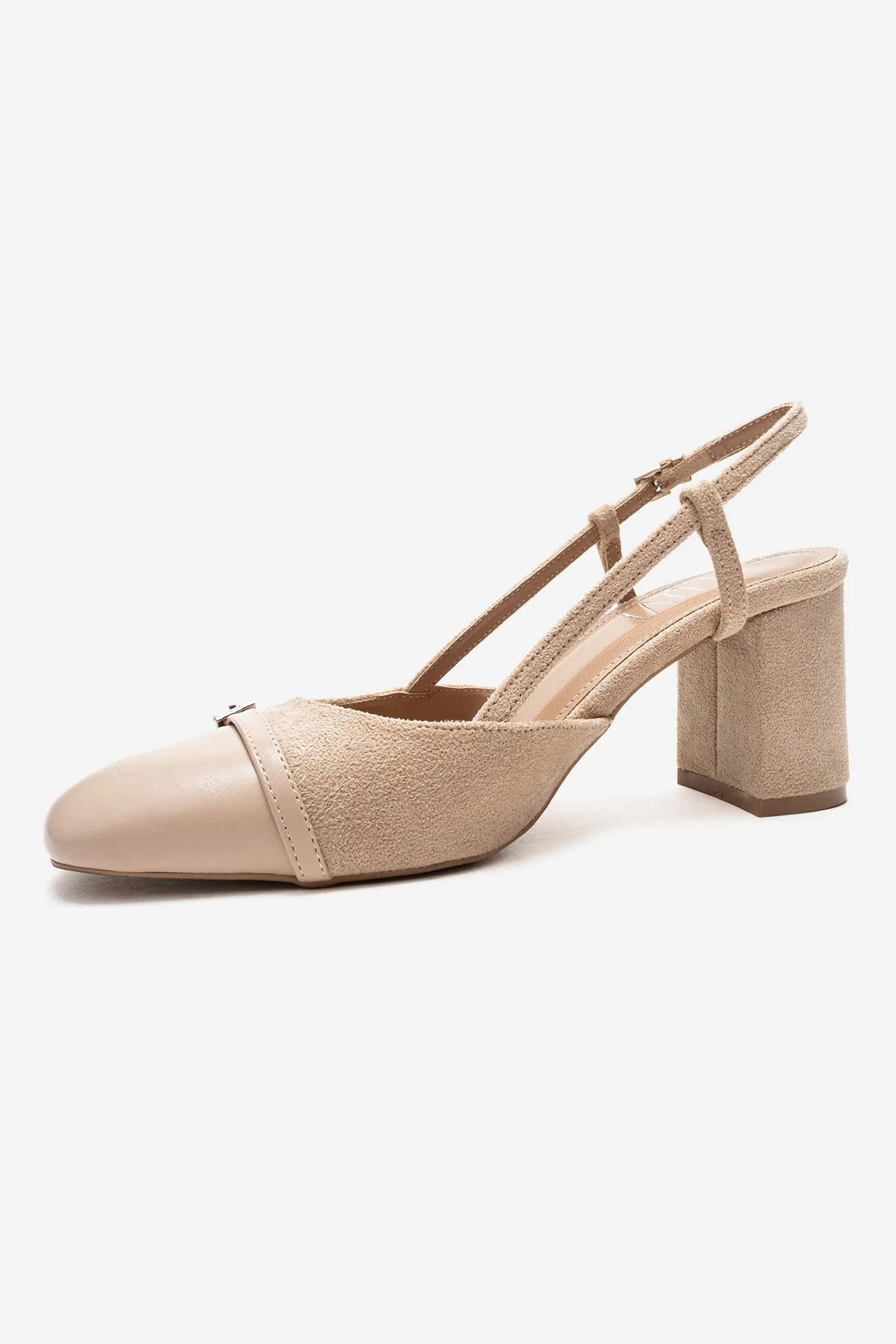 DESIA - Beige Block Heel Shoe (Women) - Image 6