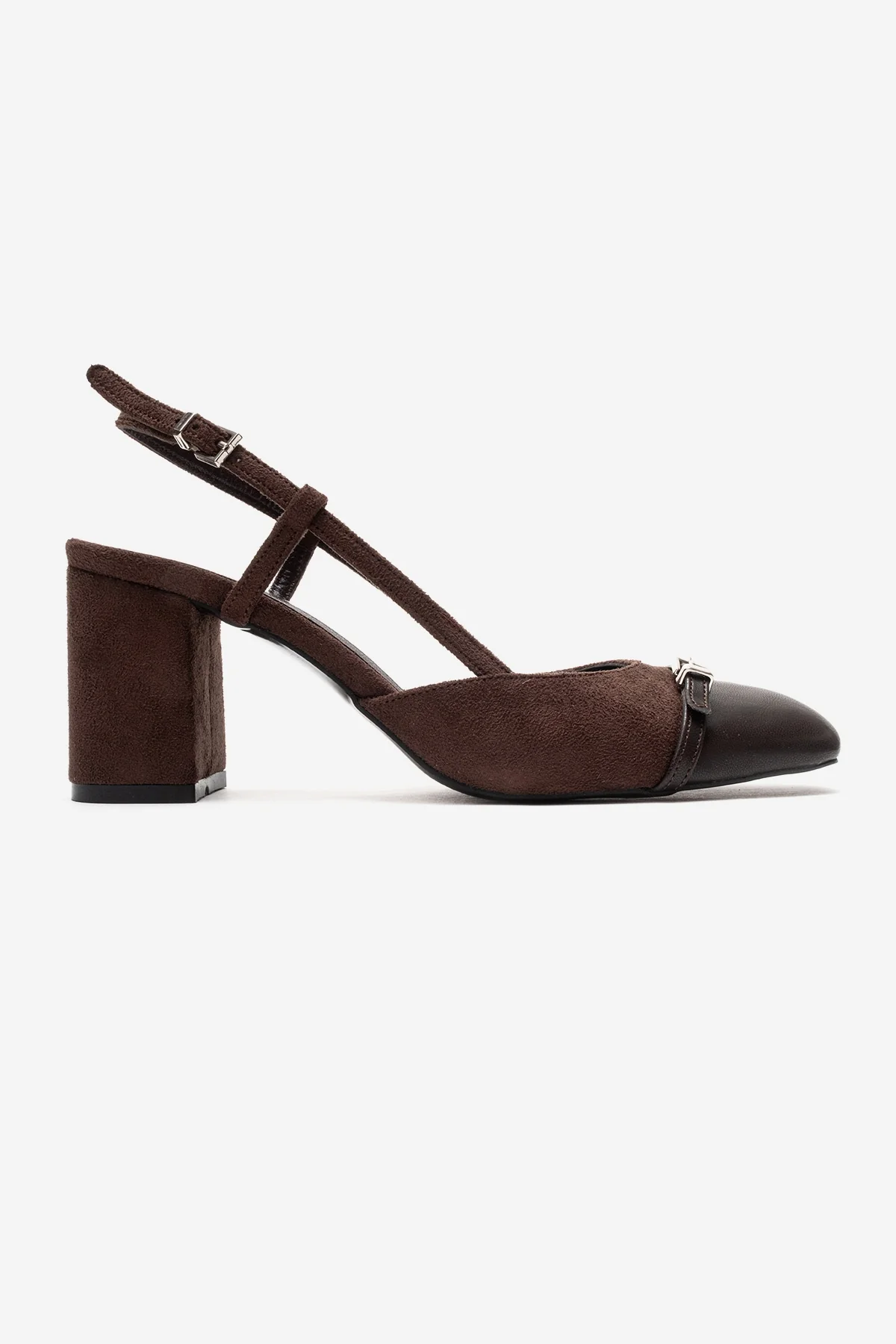 DESIA - Brown Block Heel Shoe (Women) - Image 4