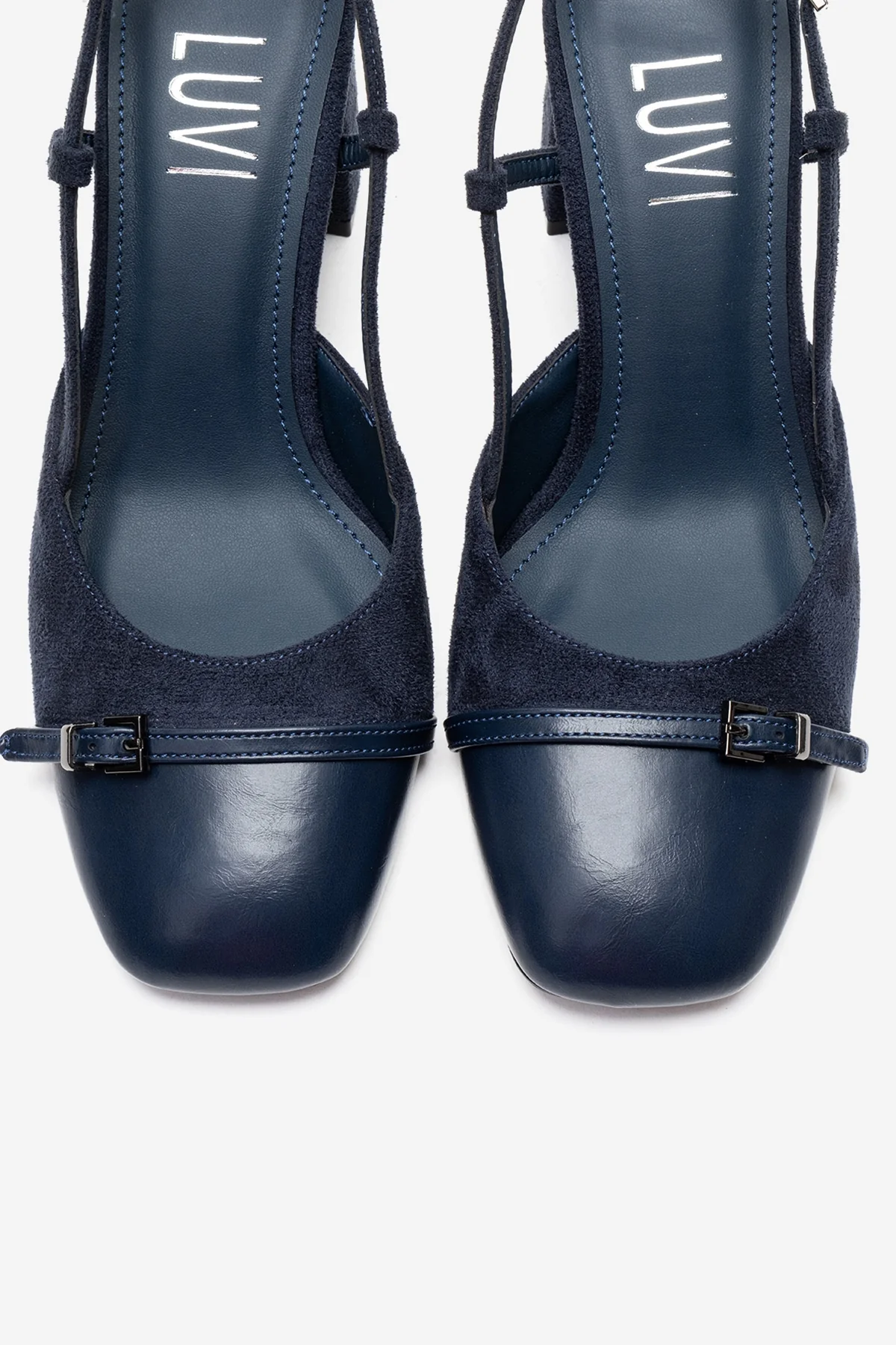 DESIA - Navy Block Heel Shoe (Women) - Image 2
