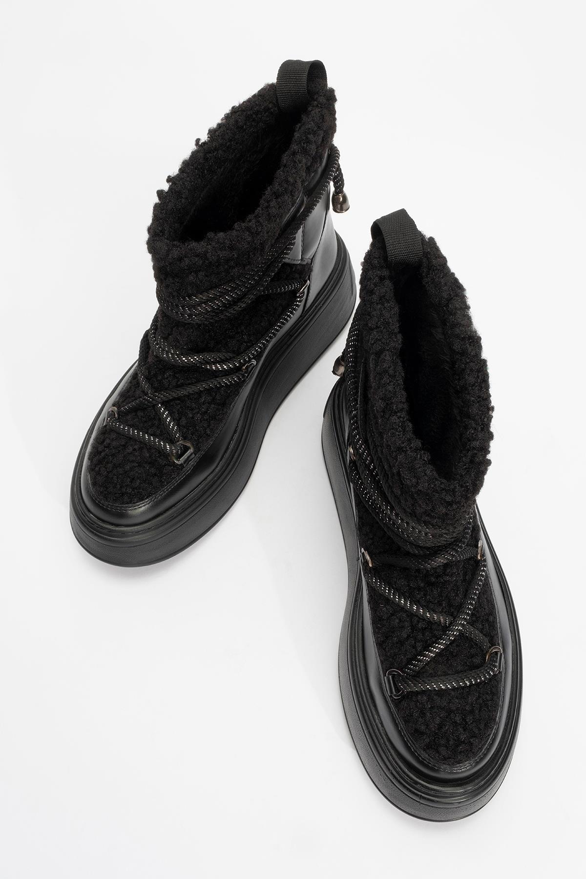 Dila Black Fur-Lined Winter Boot (Women) - Image 2