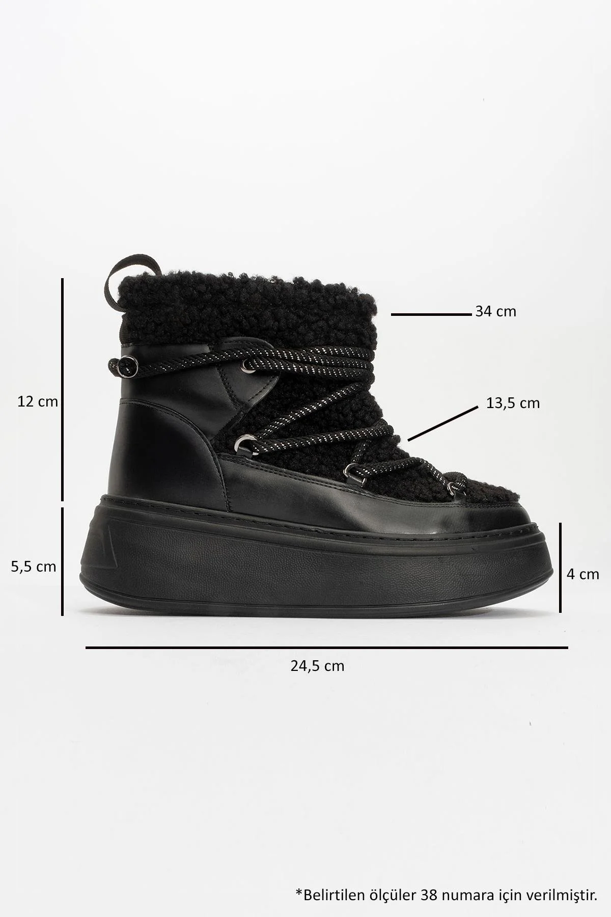 Dila Black Fur-Lined Winter Boot (Women) - Image 4