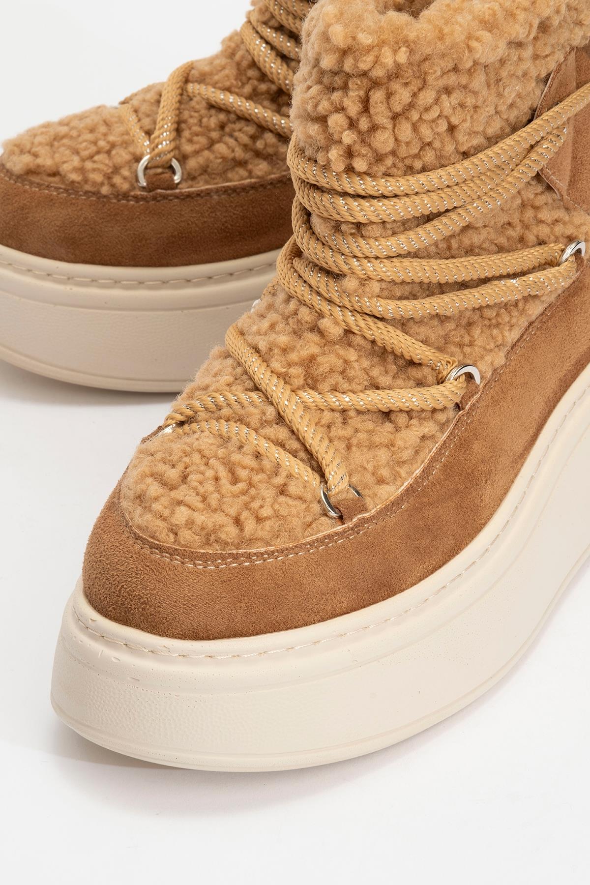 Dila Cognac Brown Fur-Lined Winter Boot (Women) - Image 3