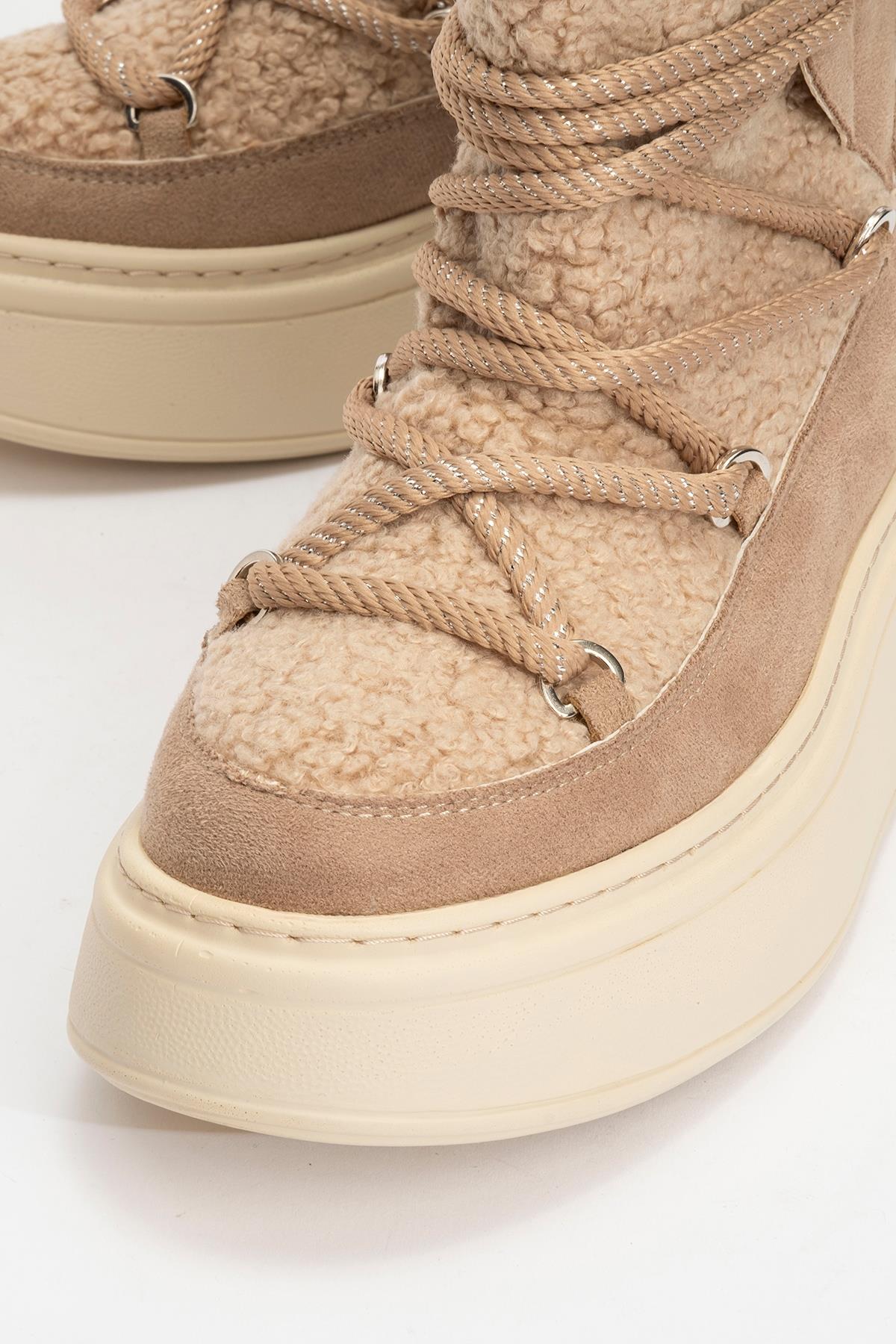 Dila Dark Beige Fur-Lined Winter Boot (Women) - Image 3