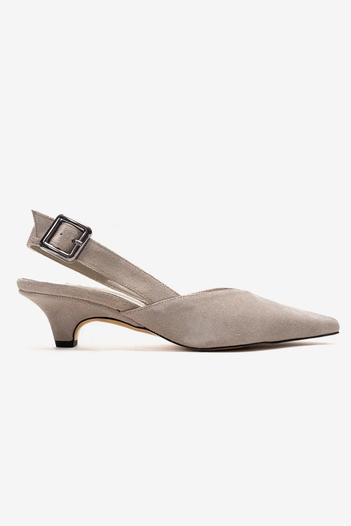 DIORIS - Beige Genuine Leather Slingback Kitten Heel Pointed Toe Pump (Women) - Image 4