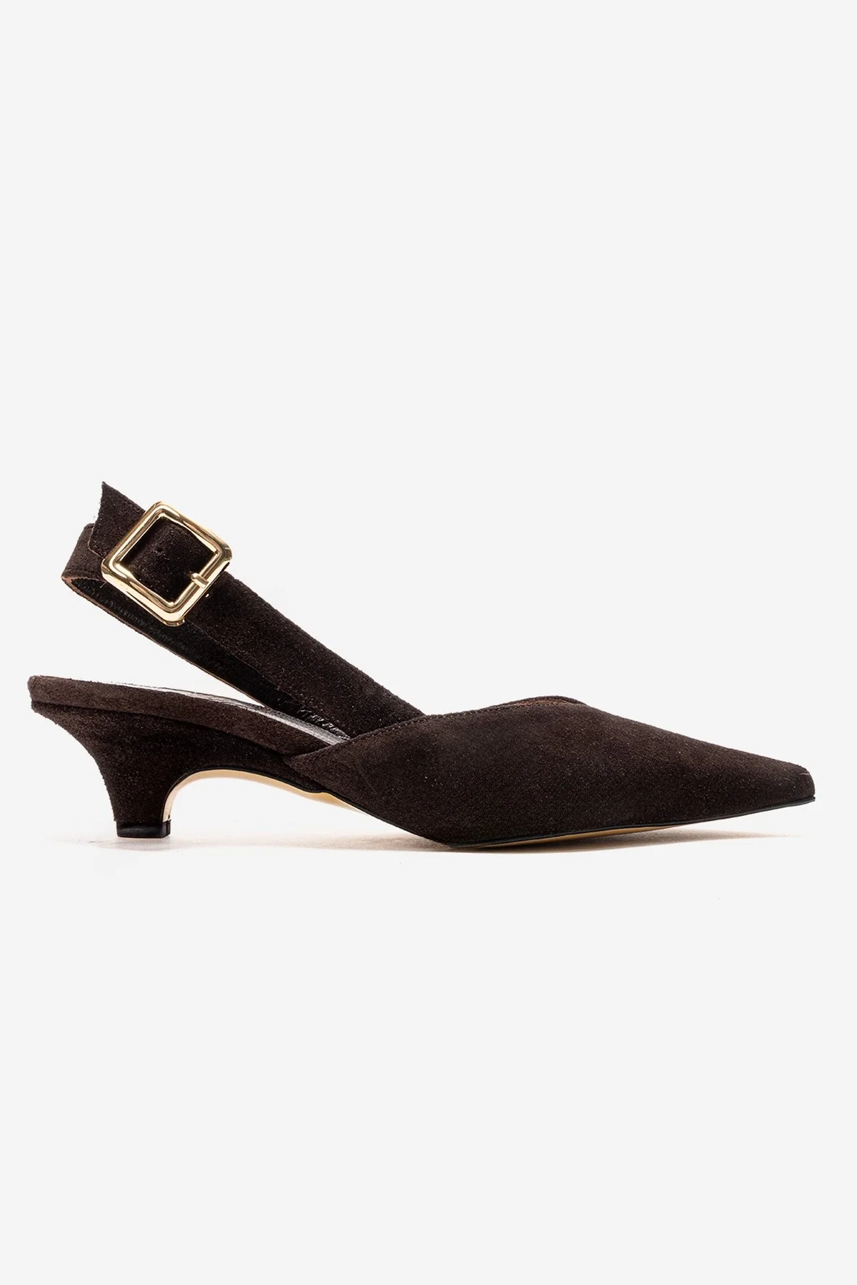 DIORIS - Brown Genuine Leather Slingback Kitten Heel Pointed Toe Pump (Women) - Image 4
