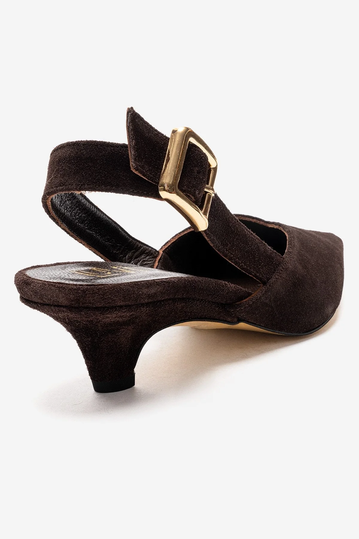 DIORIS - Brown Genuine Leather Slingback Kitten Heel Pointed Toe Pump (Women) - Image 5