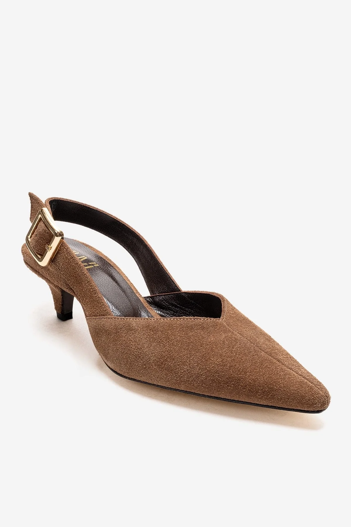 DIORIS - Camel Genuine Leather Slingback Kitten Heel Pointed Toe Pump (Women) - Image 3