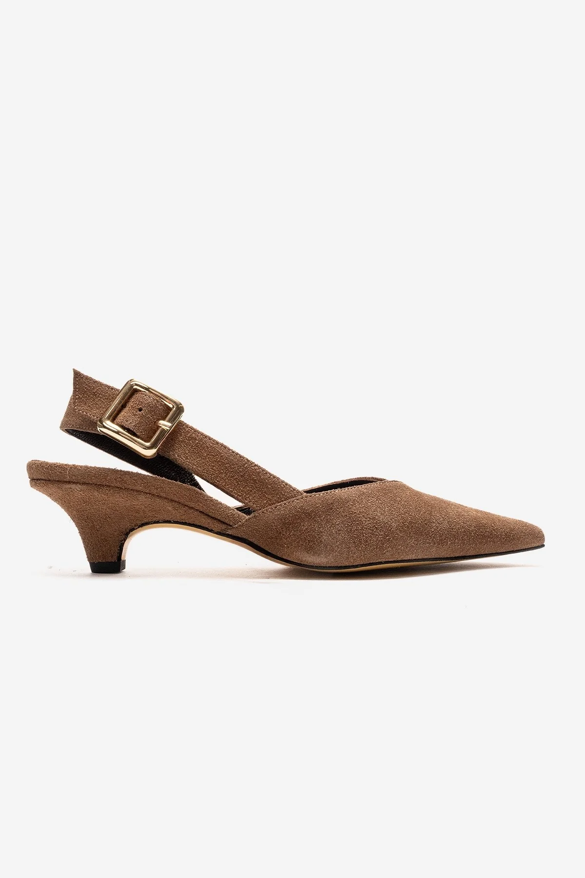 DIORIS - Camel Genuine Leather Slingback Kitten Heel Pointed Toe Pump (Women) - Image 4