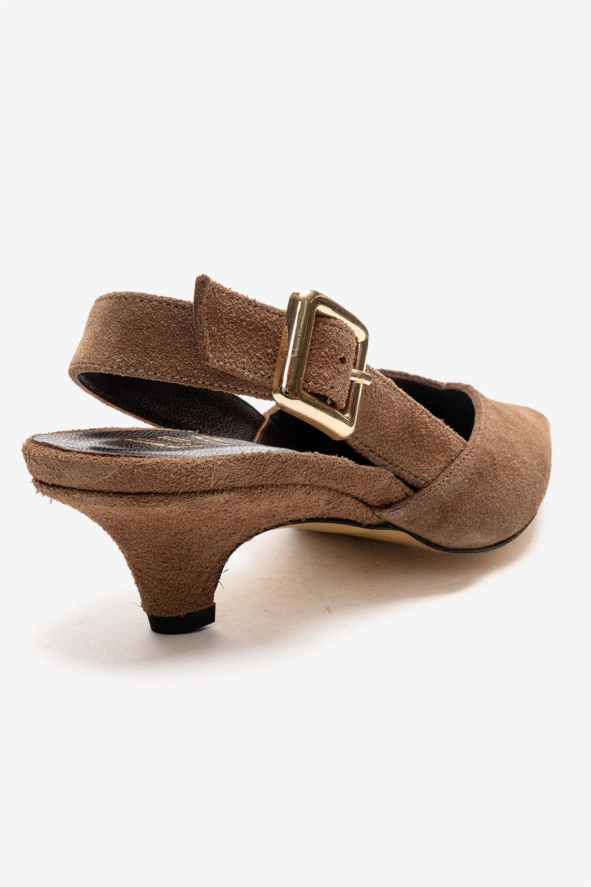 DIORIS - Camel Genuine Leather Slingback Kitten Heel Pointed Toe Pump (Women) - Image 5