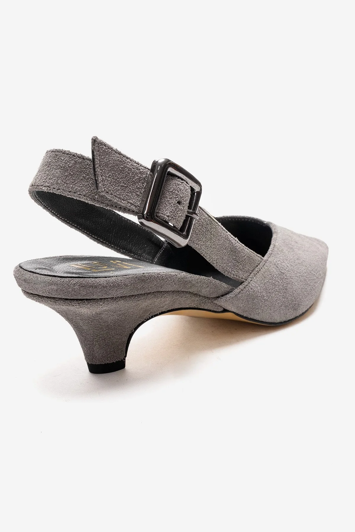 DIORIS - Gray Genuine Leather Slingback Kitten Heel Pointed Toe Pump (Women) - Image 5