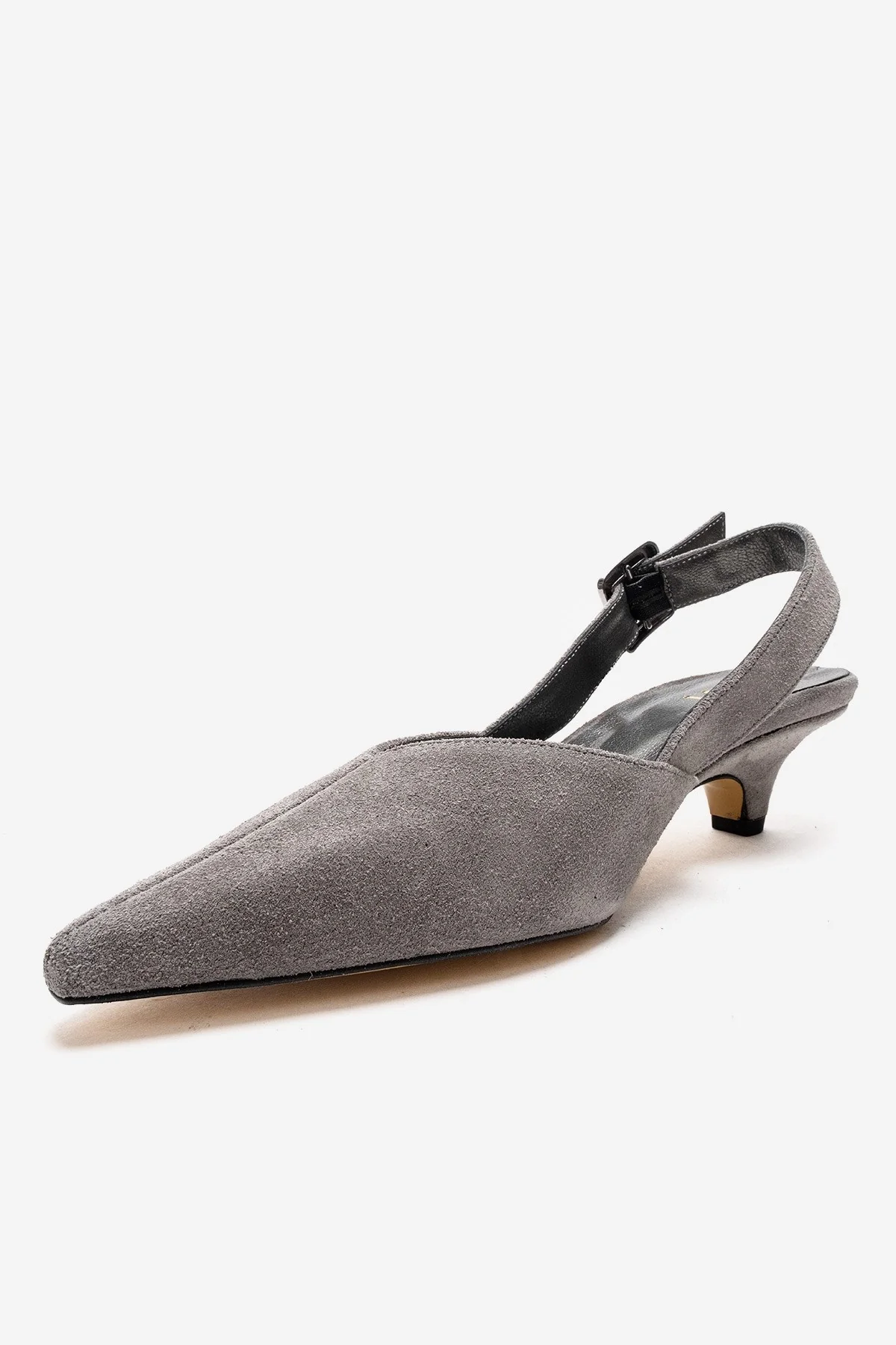 DIORIS - Gray Genuine Leather Slingback Kitten Heel Pointed Toe Pump (Women) - Image 6