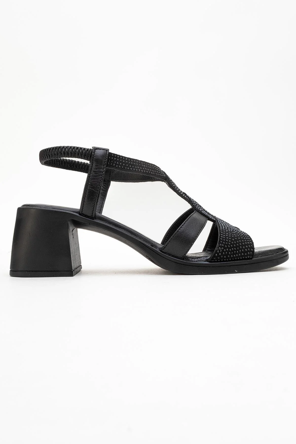Dolen Black Leather Chunky Sandal (Women) - Image 6